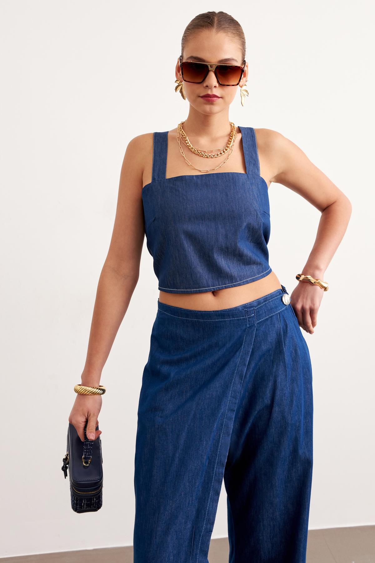 Suspended Jeans Bustier Rins Wash - Blue - Brand: Levure - Women & Kids, Baby Clothes Wholesale - TheBS Women Suspended Jeans Bustier Rins Wash - Blue - Brand: Levure - Women & Kids, Baby Clothes Wholesale - TheBS Women