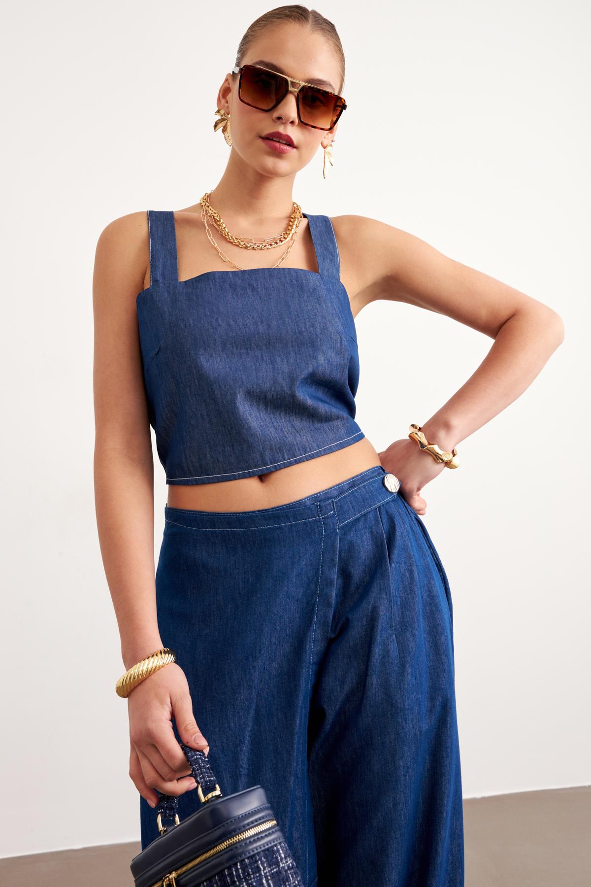 Suspended Jeans Bustier Rins Wash - Blue - Brand: Levure - Women & Kids, Baby Clothes Wholesale - TheBS Women Suspended Jeans Bustier Rins Wash - Blue - Brand: Levure - Women & Kids, Baby Clothes Wholesale - TheBS Women