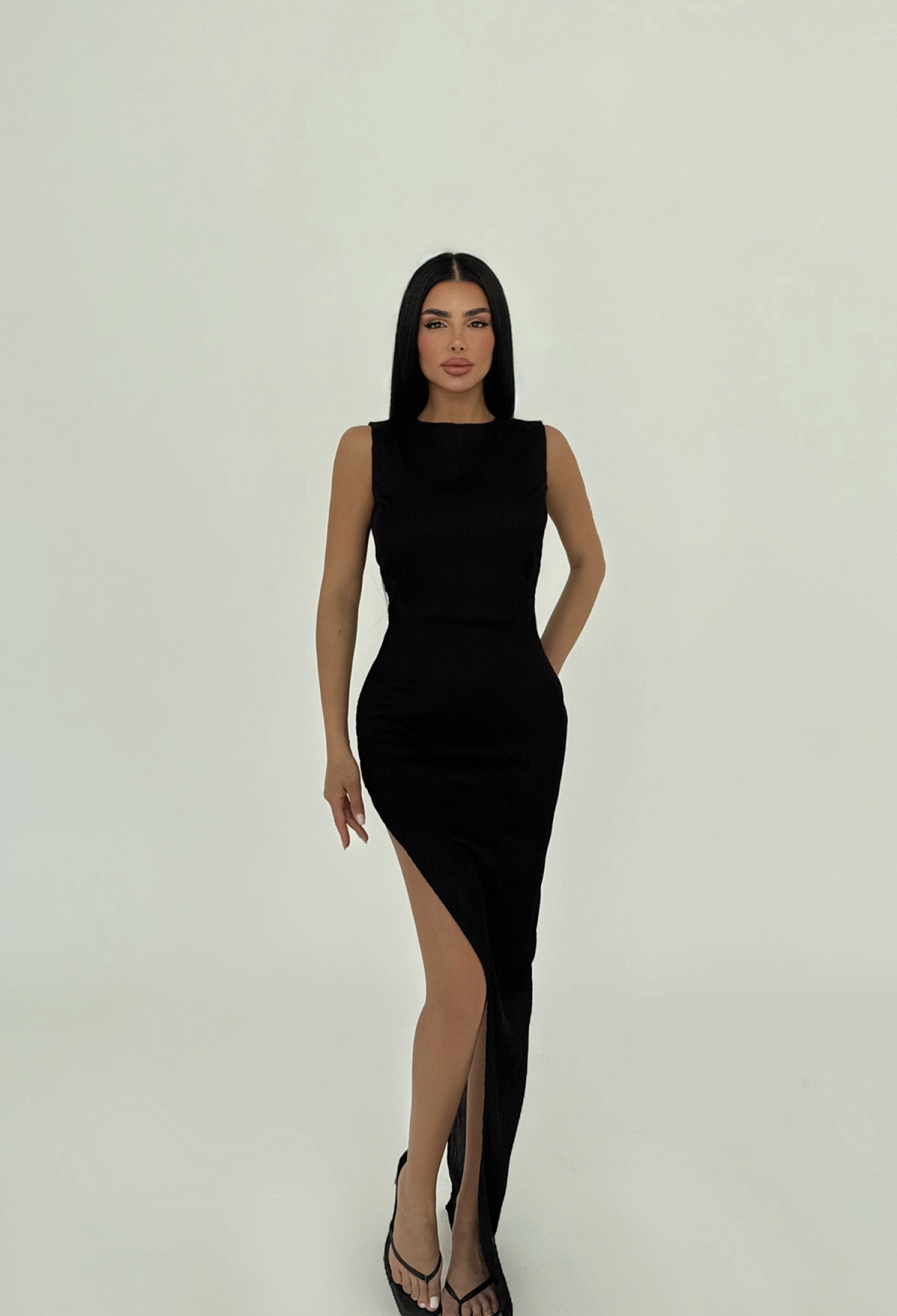 Deep Slit Long Dress - Brand: EYYO ATELIER - Women & Kids, Baby Clothes Wholesale - TheBS Women