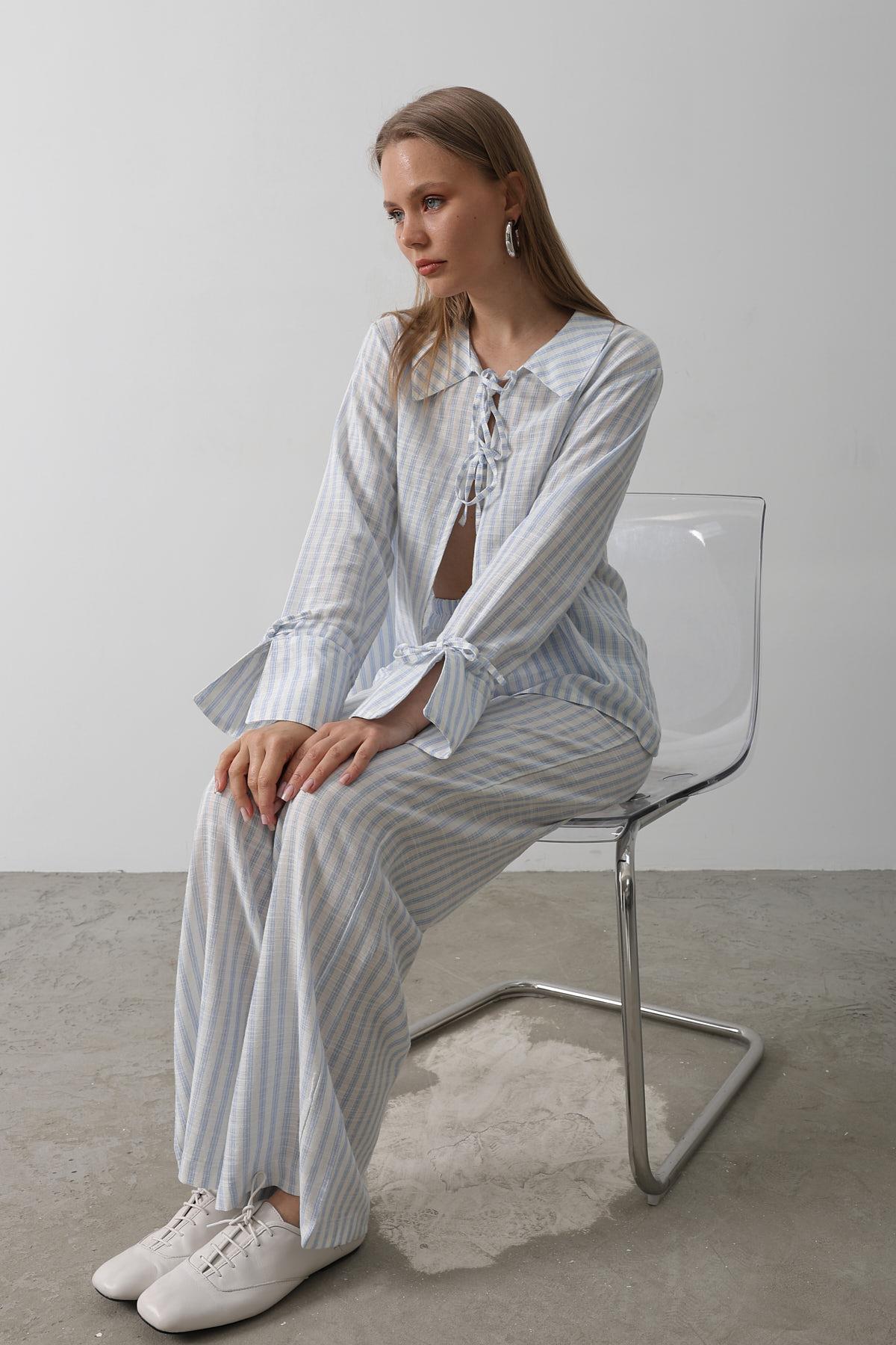 Striped Tie Pants Set - Brand: Reyon - Women & Kids, Baby Clothes Wholesale - TheBS Women