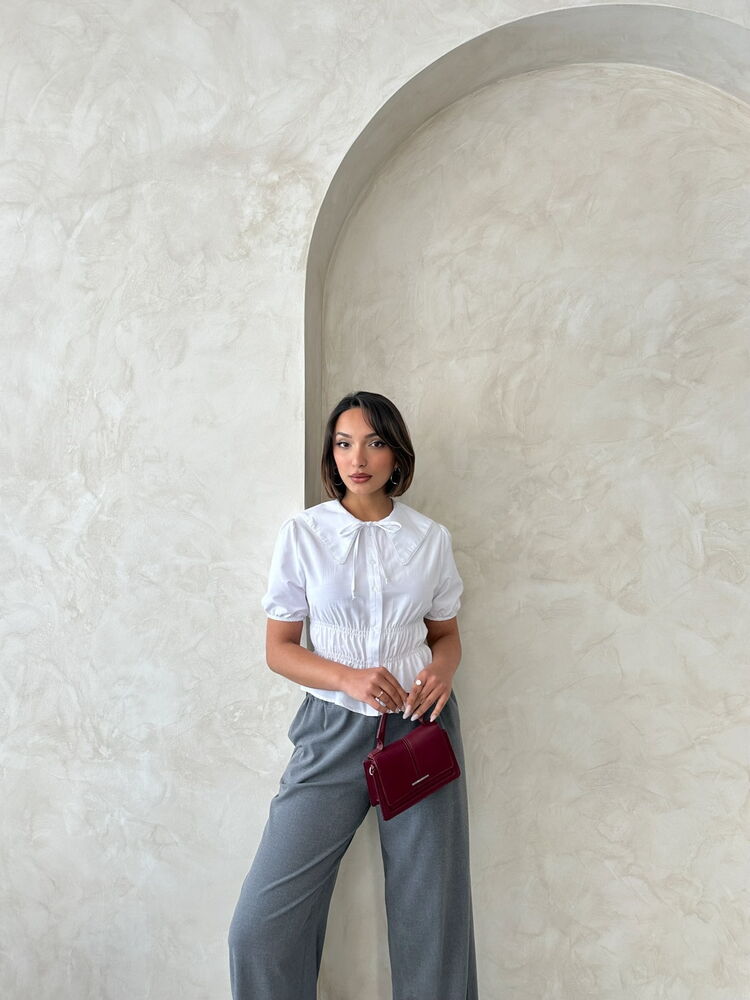 Collar Detailed Ruffle Shirt – Brand: Topshow – Women & Kids, Baby Clothes Wholesale – TheBS Women