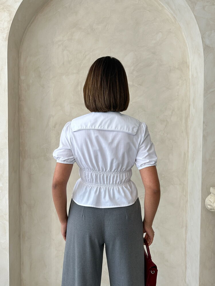 Collar Detailed Ruffle Shirt – Brand: Topshow – Women & Kids, Baby Clothes Wholesale – TheBS Women