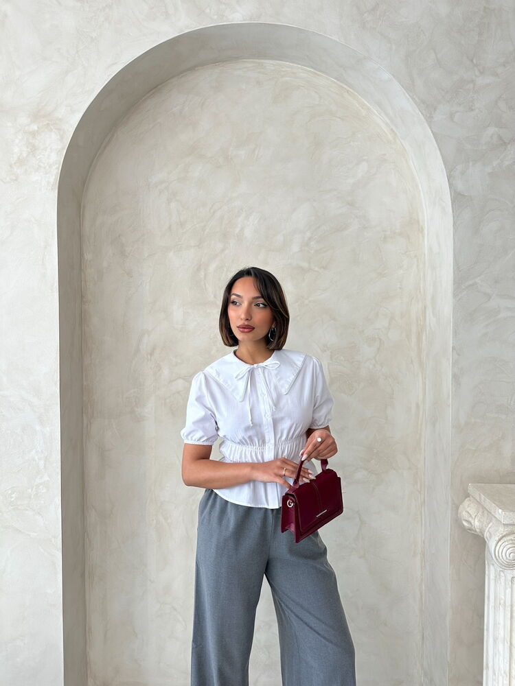 Collar Detailed Ruffle Shirt – Brand: Topshow – Women & Kids, Baby Clothes Wholesale – TheBS Women