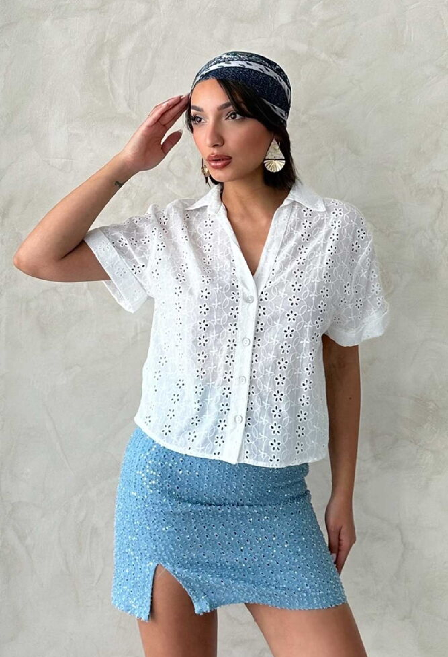 Embroidered Shirt - Cream - Brand: Topshow - Women & Kids, Baby Clothes Wholesale - TheBS Women