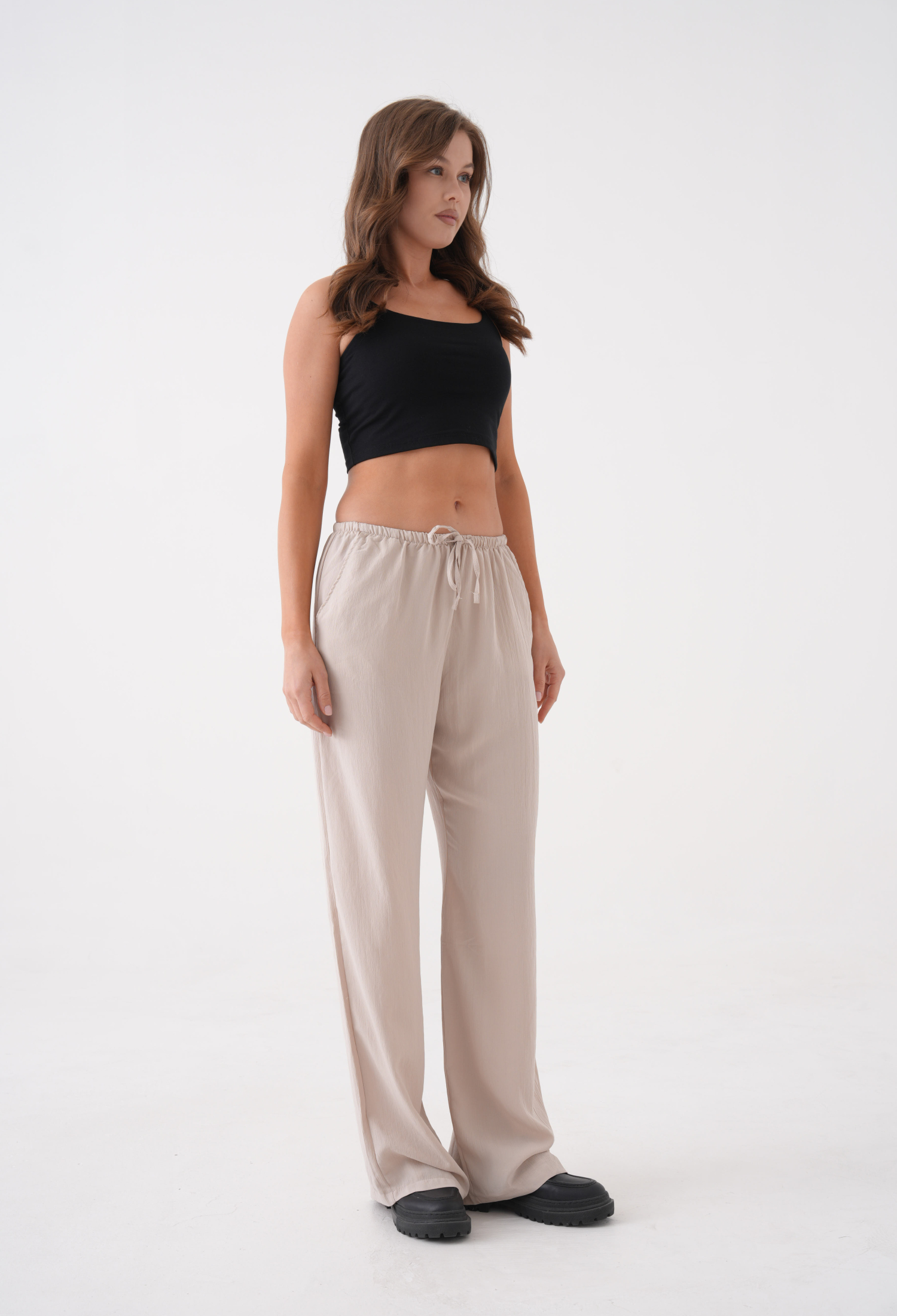 Loose Fit Modal Pants With Elastic Waist And Tie 29092 - Brand: First Angels - Women & Kids, Baby Clothes Wholesale - TheBS Women