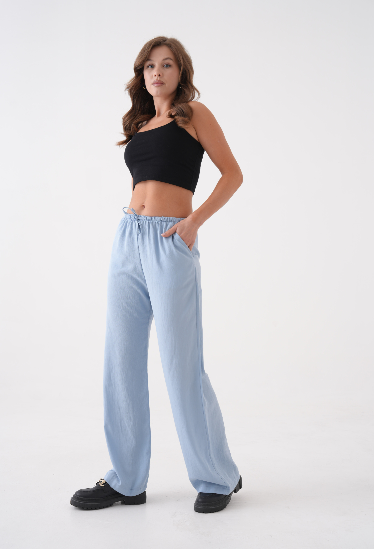 Loose Fit Elastic Waist And Tie Modal Pants 29092 - Brand: First Angels - Women & Kids, Baby Clothes Wholesale - TheBS Women