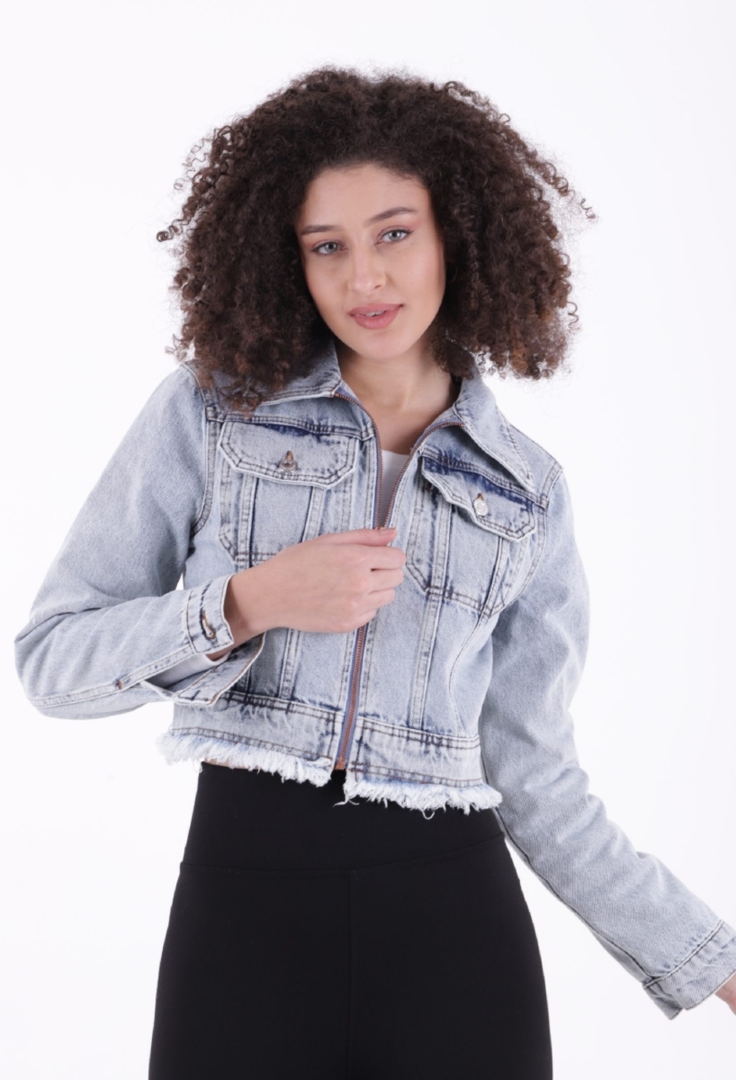 Zipper Tassel Detailed Denim Jacket - Brand: XLove - Women & Kids, Baby Clothes Wholesale - TheBS Women