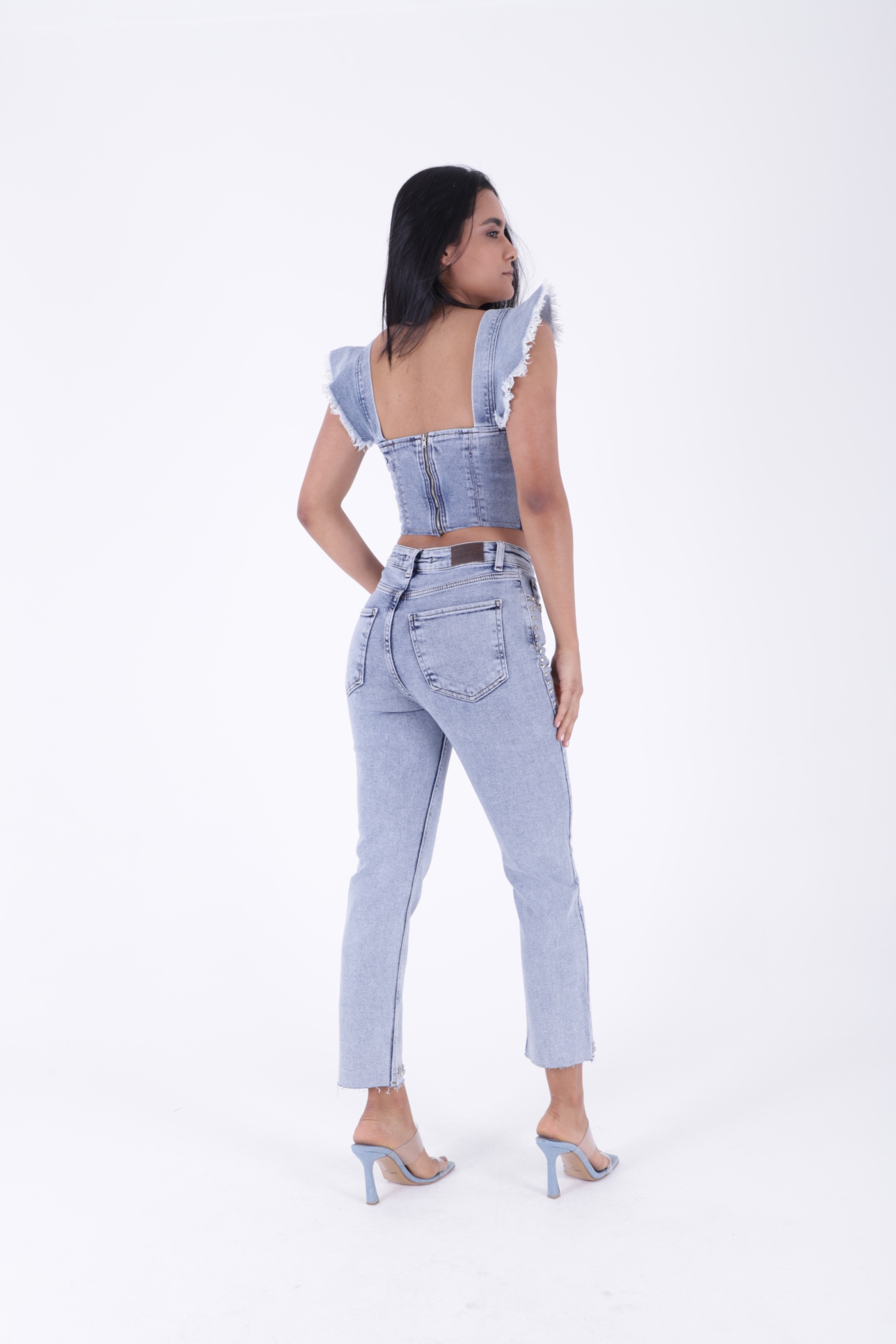 Mom Fit Jeans With Stones - Brand: XLove - Women & Kids, Baby Clothes Wholesale - TheBS Women Mom Fit Jeans With Stones - Brand: XLove - Women & Kids, Baby Clothes Wholesale - TheBS Women