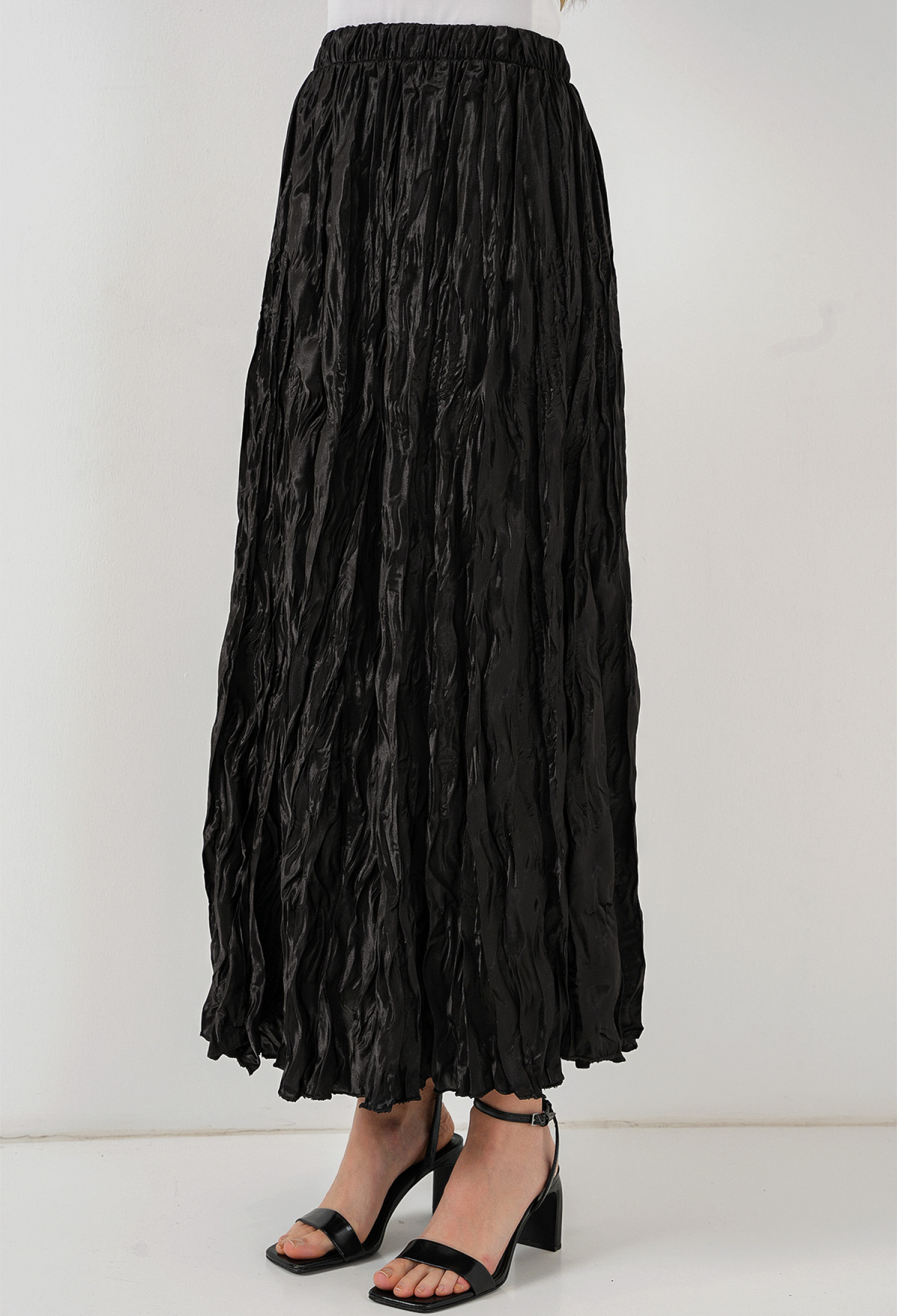 Long Wrinkle Shiny Skirt 8034 - Brand: Bigdart - Women & Kids, Baby Clothes Wholesale - TheBS Women