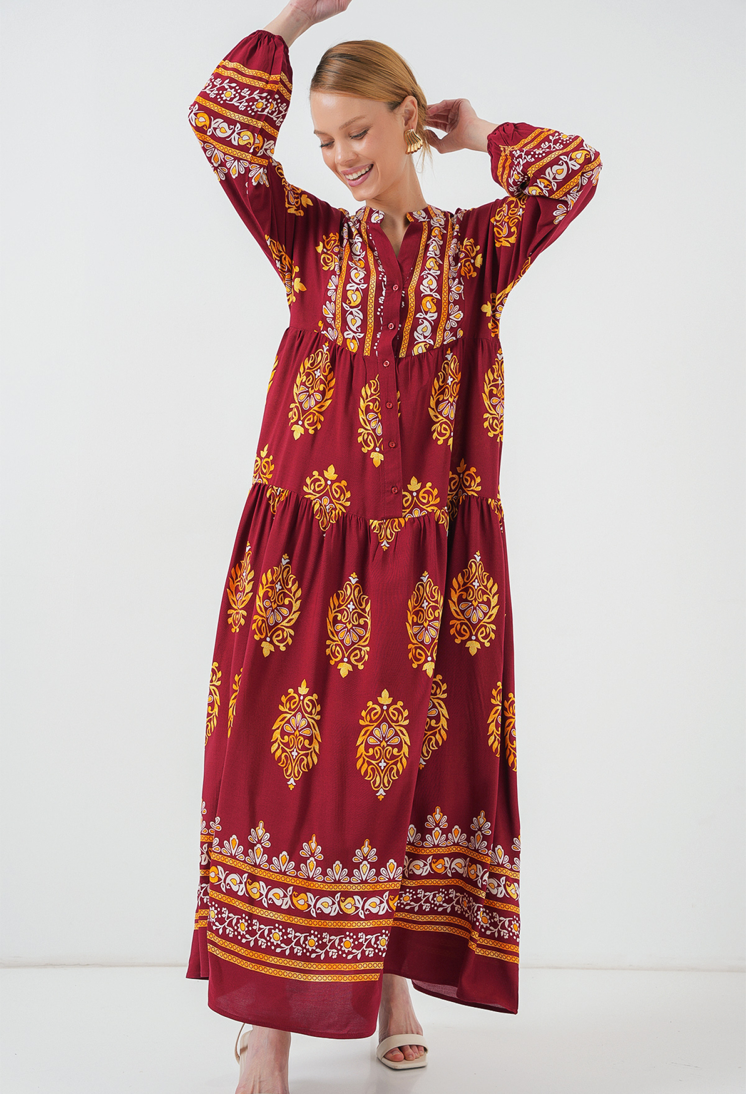 Authentic Patterned Burkini Dress - E. Bordeaux - Brand: Bigdart - Women & Kids, Baby Clothes Wholesale - TheBS Women