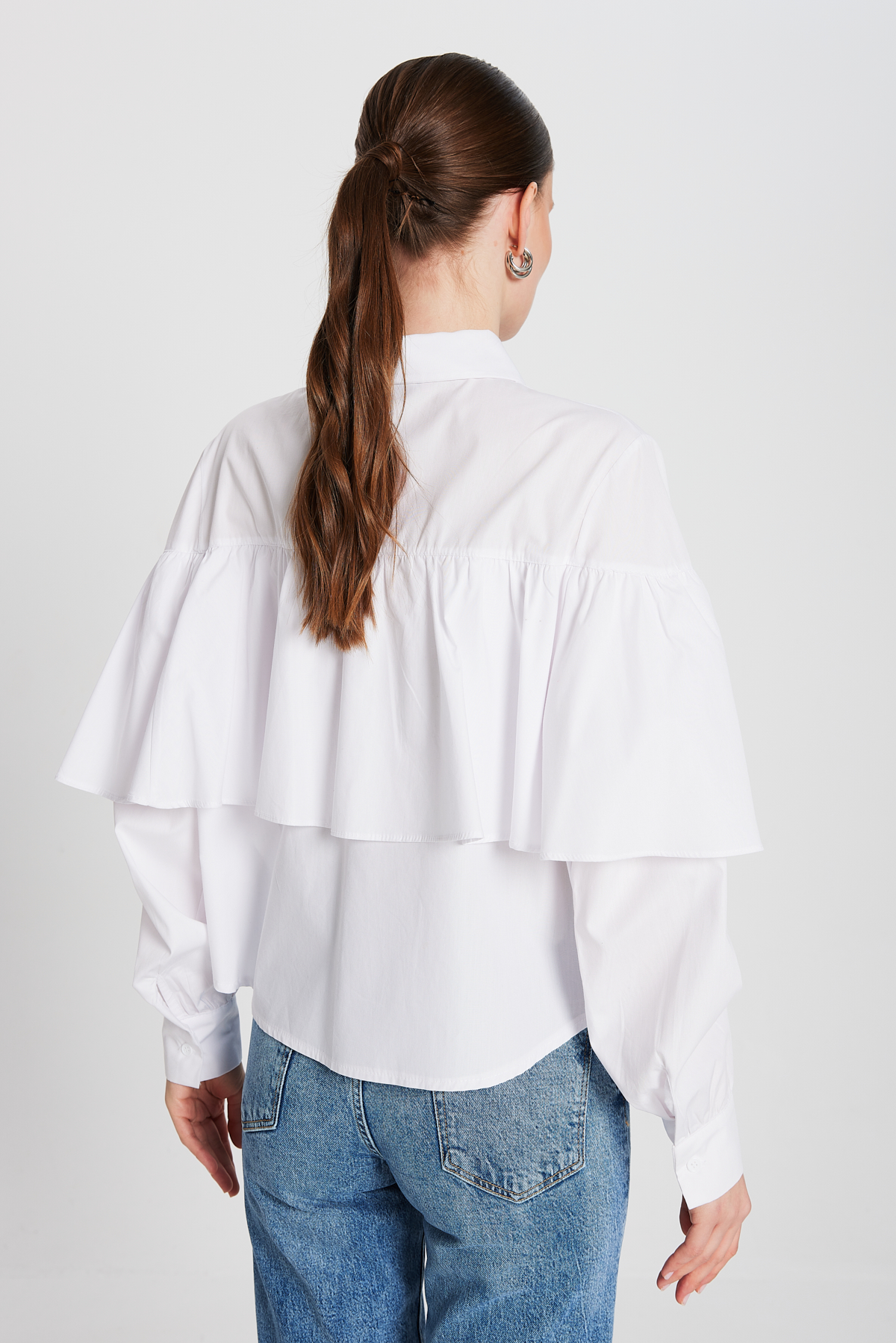 Frilled Cotton Fabric Wide Cut Shirt 29136 - Brand: First Angels - Women & Kids, Baby Clothes Wholesale - TheBS Women Frilled Cotton Fabric Wide Cut Shirt 29136 - Brand: First Angels - Women & Kids, Baby Clothes Wholesale - TheBS Women