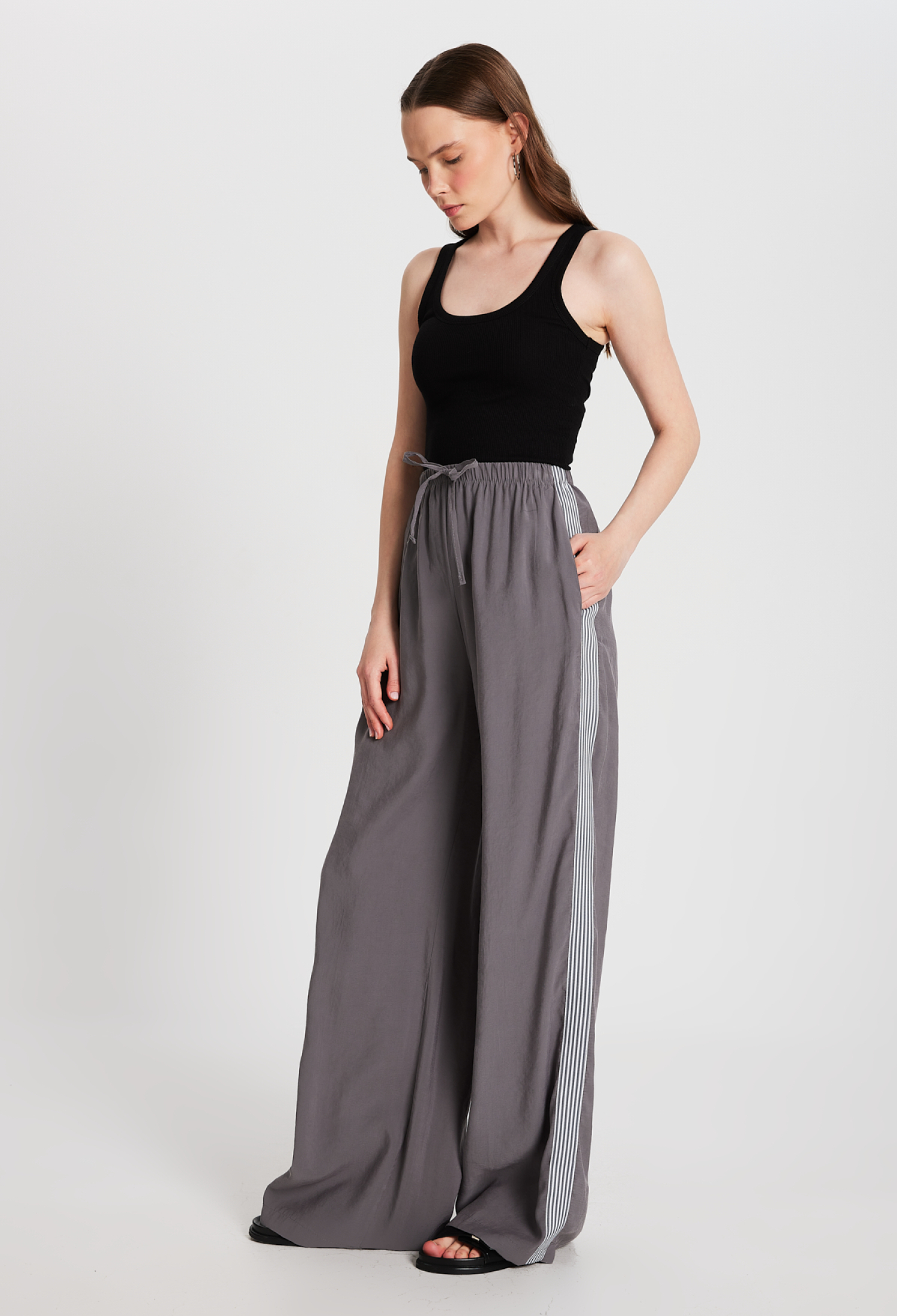 100% Modal Loose Fit Side Striped Pants 29139 - Brand: First Angels - Women & Kids, Baby Clothes Wholesale - TheBS Women