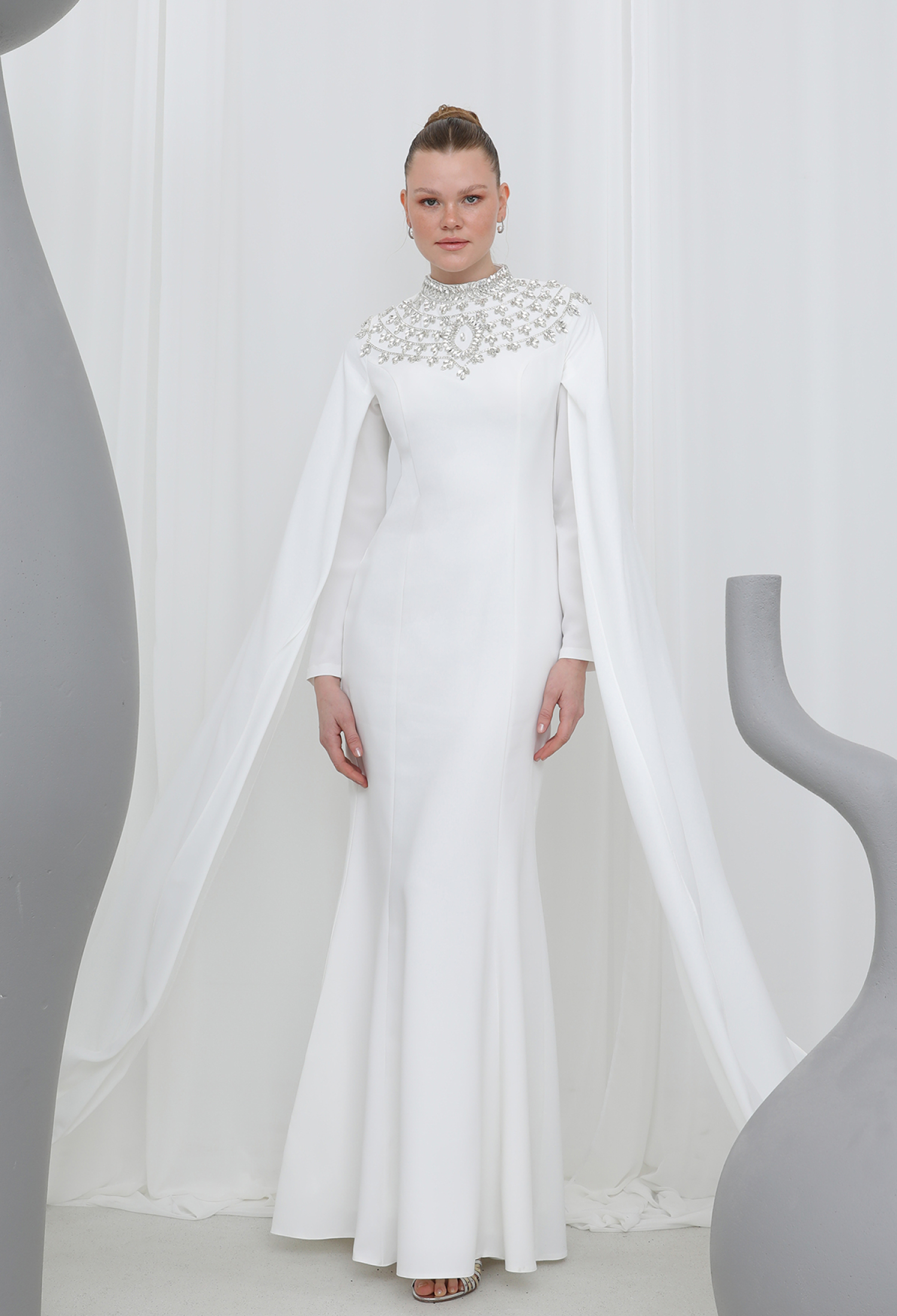 Women's Stone Embroidered Long Sleeve Evening Dress - Brand: Puane - Women & Kids, Baby Clothes Wholesale - TheBS Women