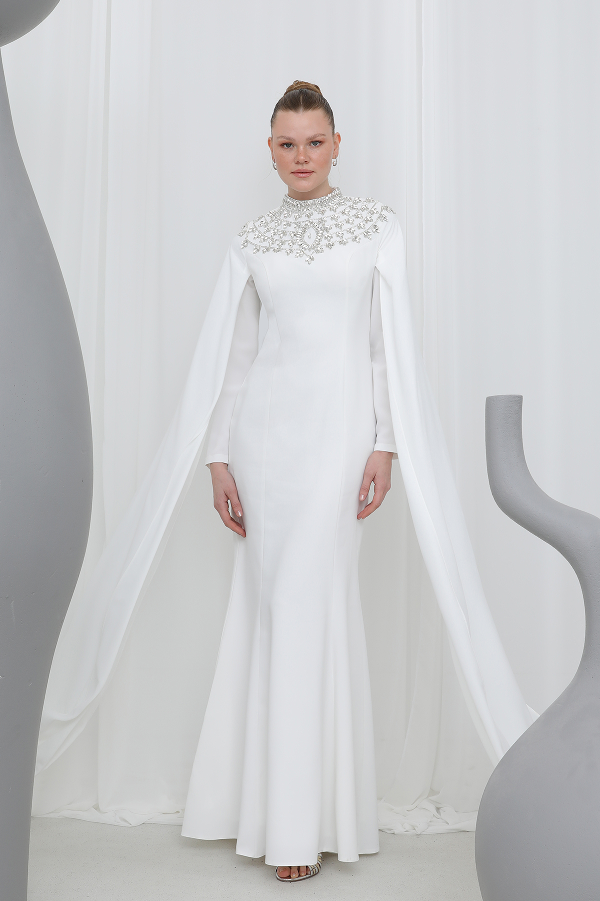 Women's Stone Embroidered Long Sleeve Evening Dress - Brand: Puane - Women & Kids, Baby Clothes Wholesale - TheBS Women