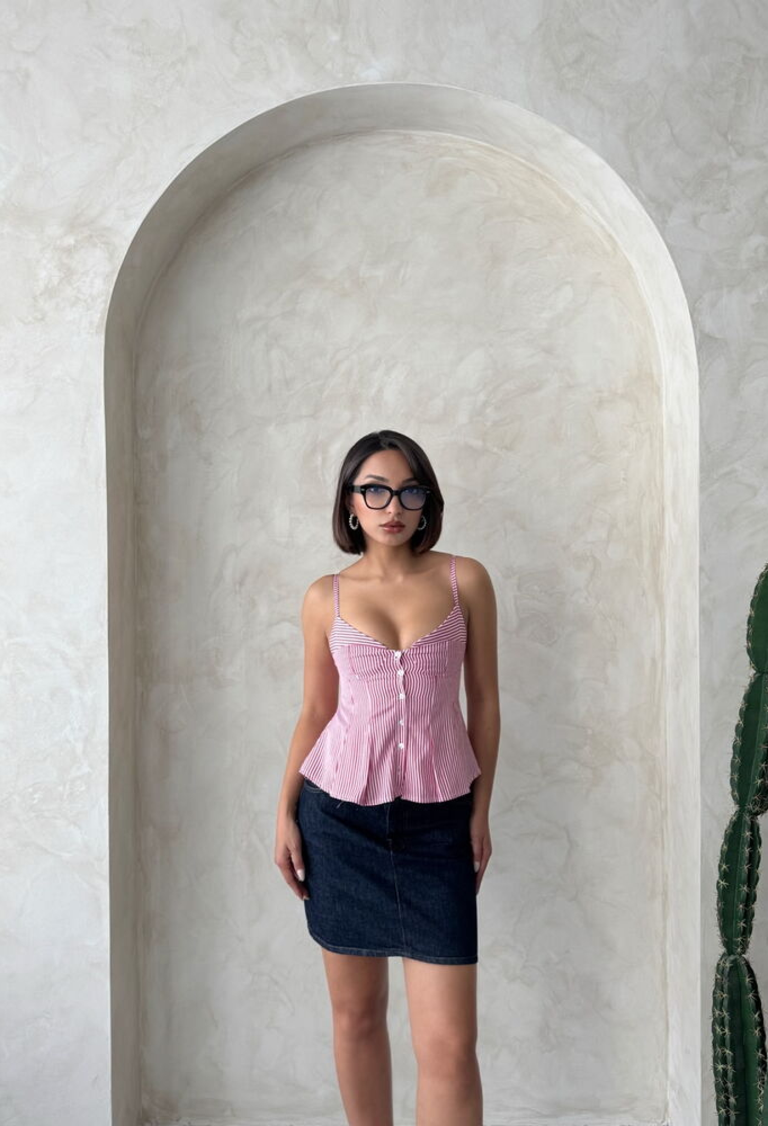 Striped Blouse With Strap - Burgundy - Brand: Topshow - Women & Kids, Baby Clothes Wholesale - TheBS Women