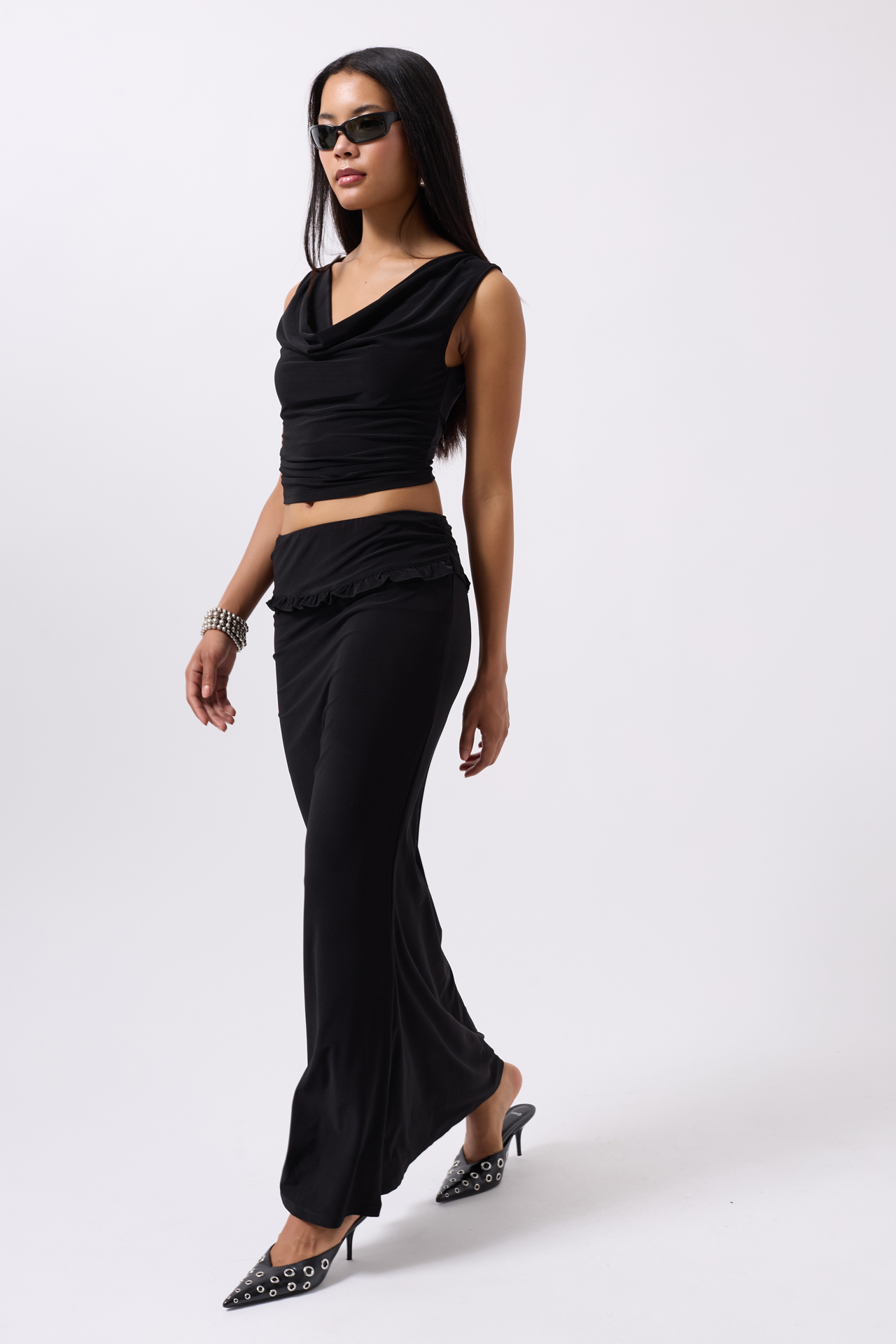 Folding Waist Detail Maxi Skirt - Brand: Black Fashion - Women & Kids, Baby Clothes Wholesale - TheBS Women