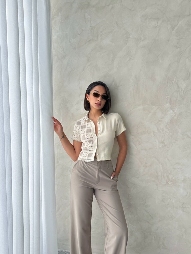 Lace Detailed Shirt – Tasa Taşa Taş – Brand: Topshow – Women & Kids, Baby Clothes Wholesale – TheBS Women