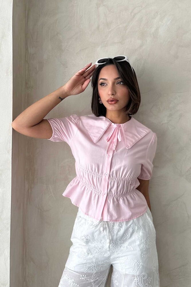 Collar Detailed Ruffle Shirt – Brand: Topshow – Women & Kids, Baby Clothes Wholesale – TheBS Women