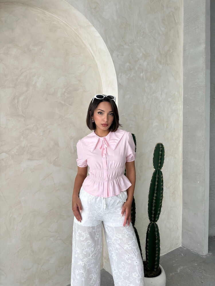 Collar Detailed Ruffle Shirt – Brand: Topshow – Women & Kids, Baby Clothes Wholesale – TheBS Women