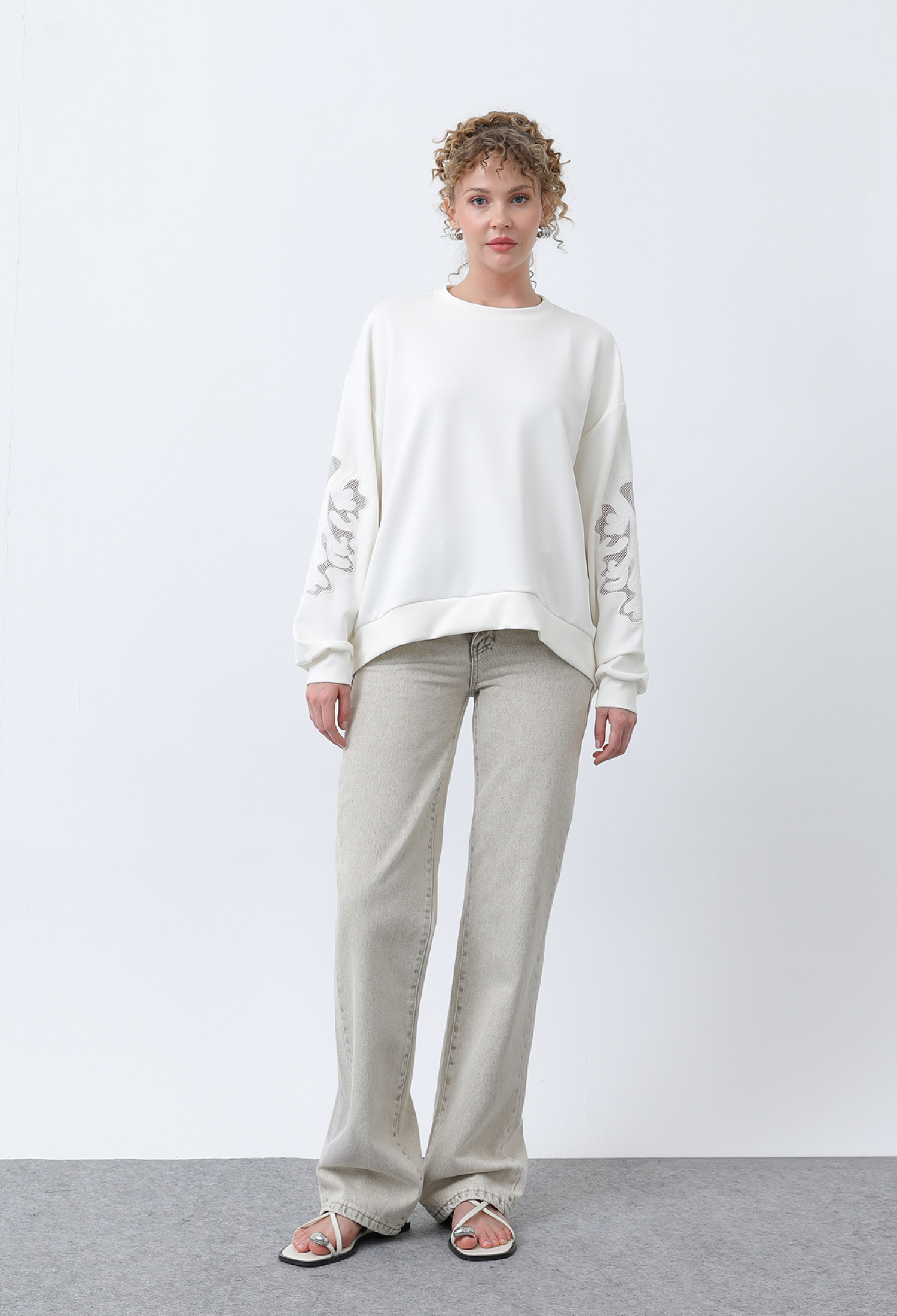 Women's Sleeves Mesh Embroidered Sweatshirt - Brand: SOUL - Women & Kids, Baby Clothes Wholesale - TheBS Women