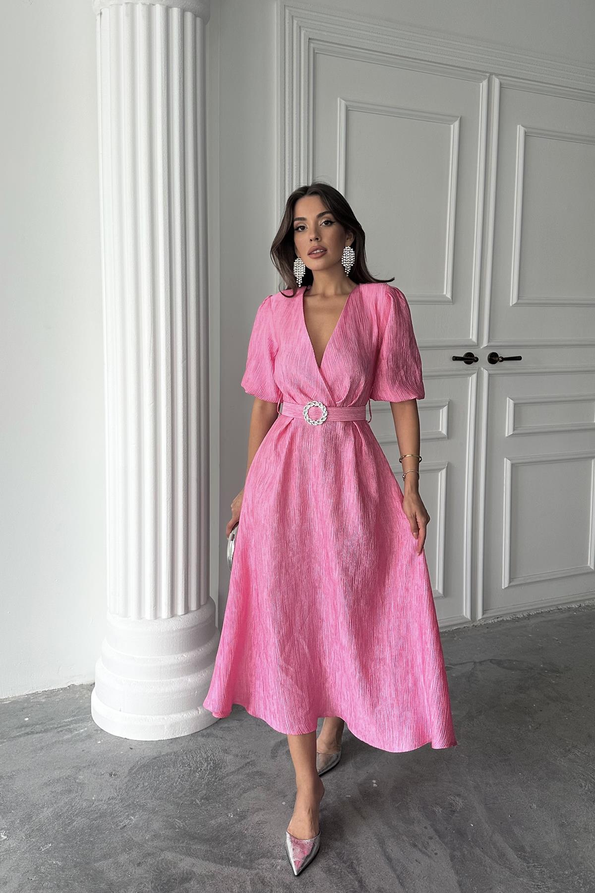 WholesaleSparkling Belted Double-breasted Dress – Brand: Elisa – Women & Kids, Baby Clothes Wholesale – TheBS Women