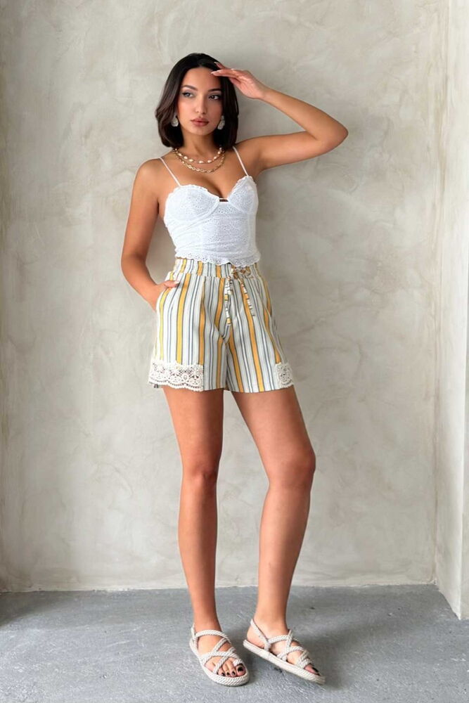 Leg Lace Striped Shorts – Brand: Topshow – Women & Kids, Baby Clothes Wholesale – TheBS Women