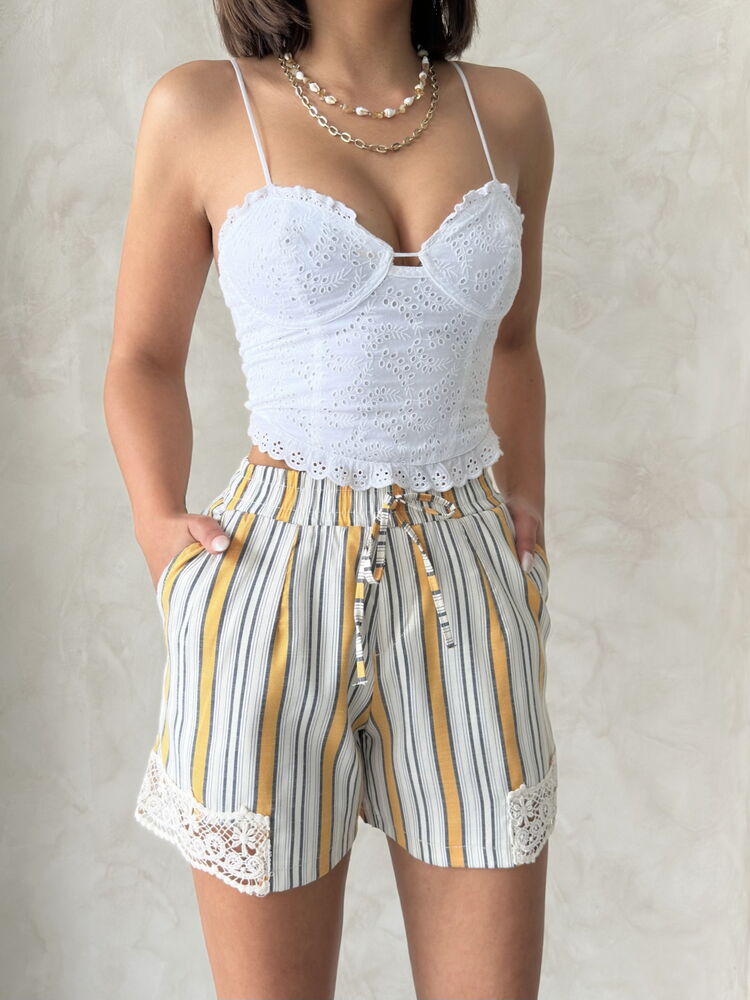 Leg Lace Striped Shorts – Brand: Topshow – Women & Kids, Baby Clothes Wholesale – TheBS Women