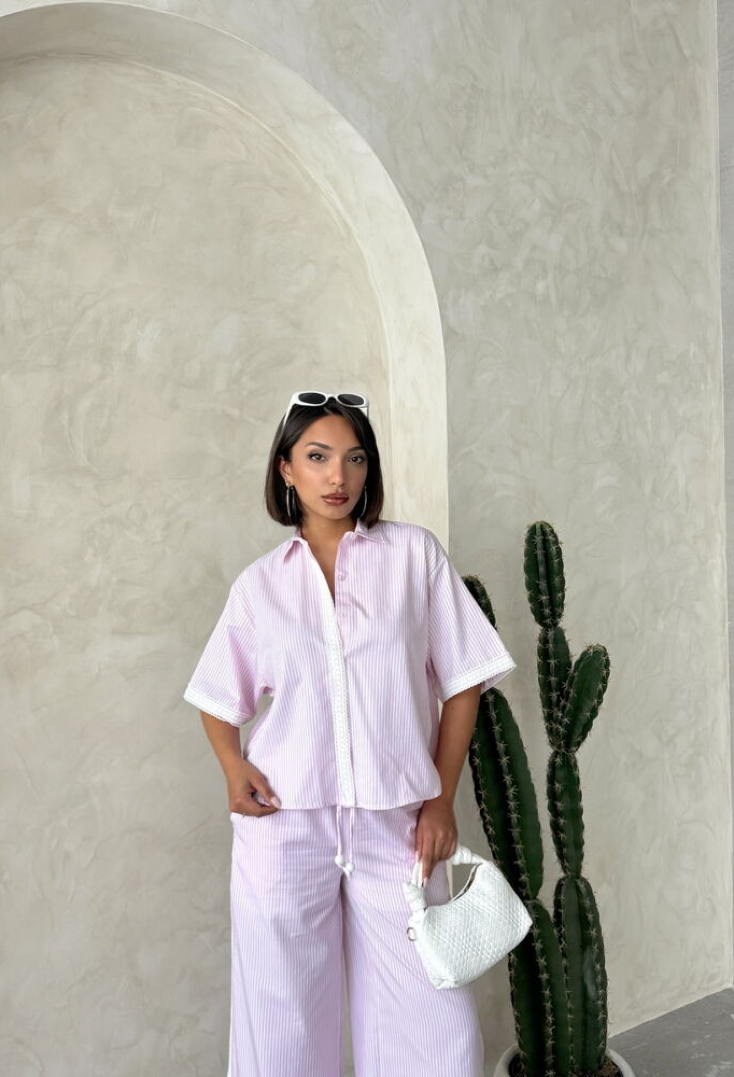 Guipure Detailed Striped Shirt - Brand: Topshow - Women & Kids, Baby Clothes Wholesale - TheBS Women