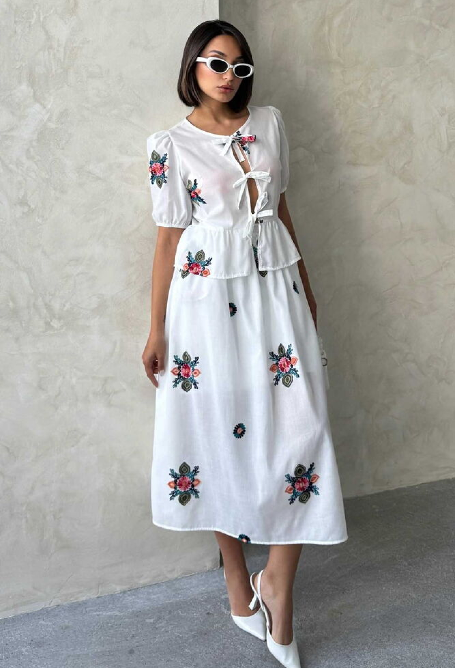 Embroidered Voile Skirt - Cream - Brand: Topshow - Women & Kids, Baby Clothes Wholesale - TheBS Women