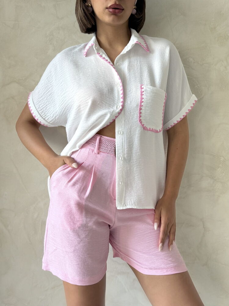 Shepherd Stitched Linen Shirt – Cream – Brand: Topshow – Women & Kids, Baby Clothes Wholesale – TheBS Women