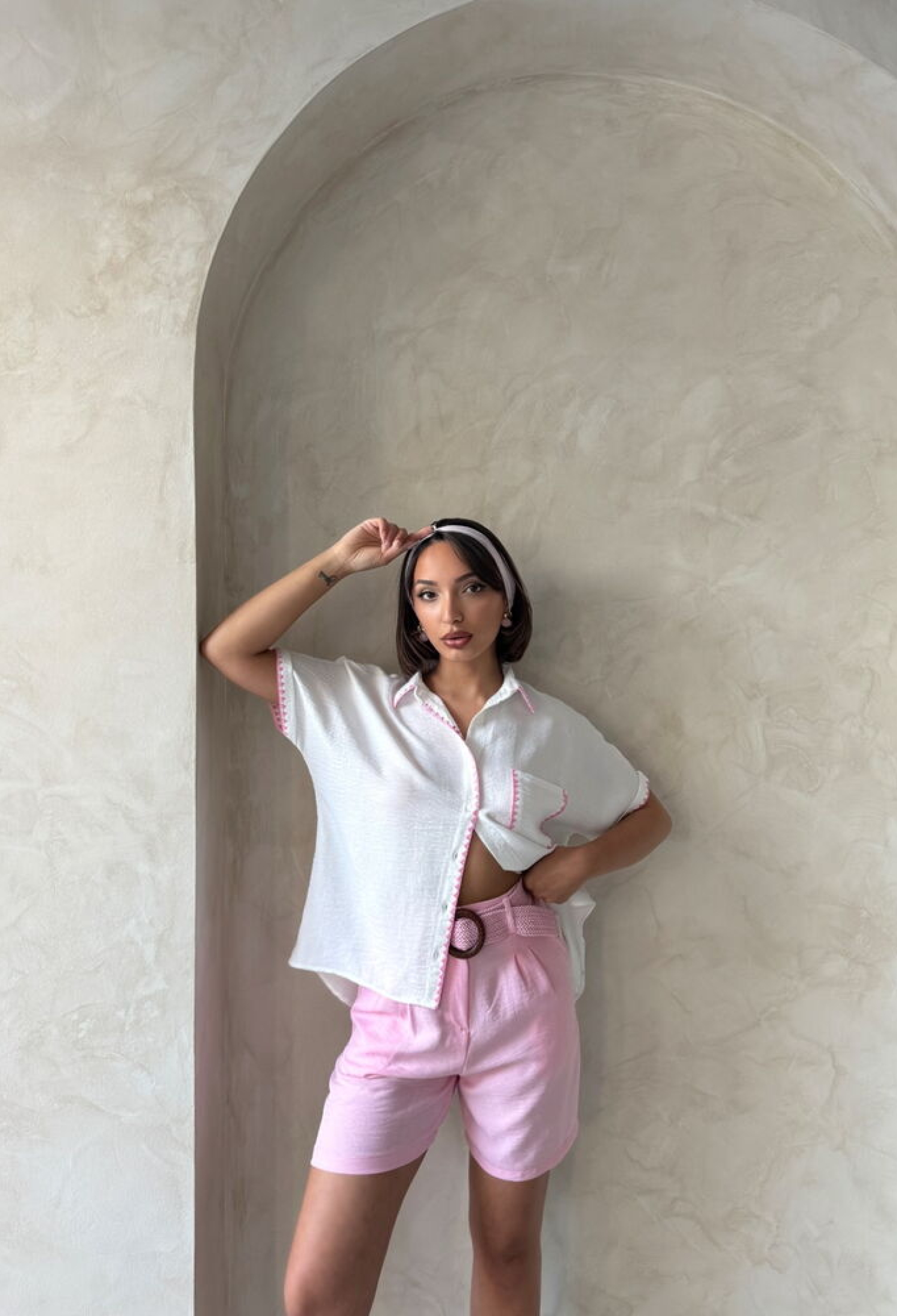 Shepherd Stitched Linen Shirt - Cream - Brand: Topshow - Women & Kids, Baby Clothes Wholesale - TheBS Women