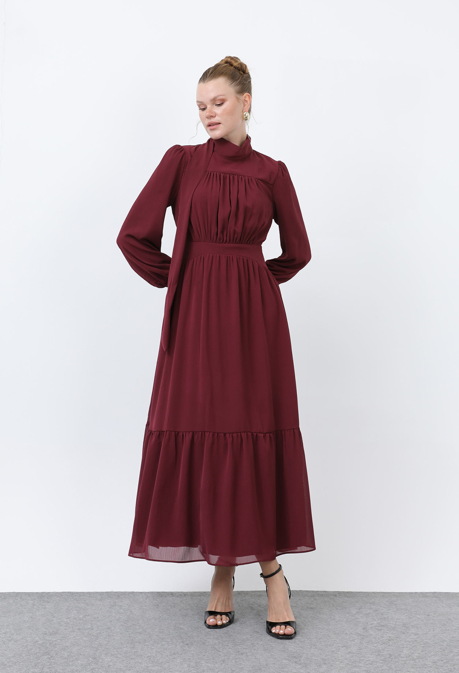 Women's Drape Detailed High Neck Dress - Brand: Puane - Women & Kids, Baby Clothes Wholesale - TheBS Women