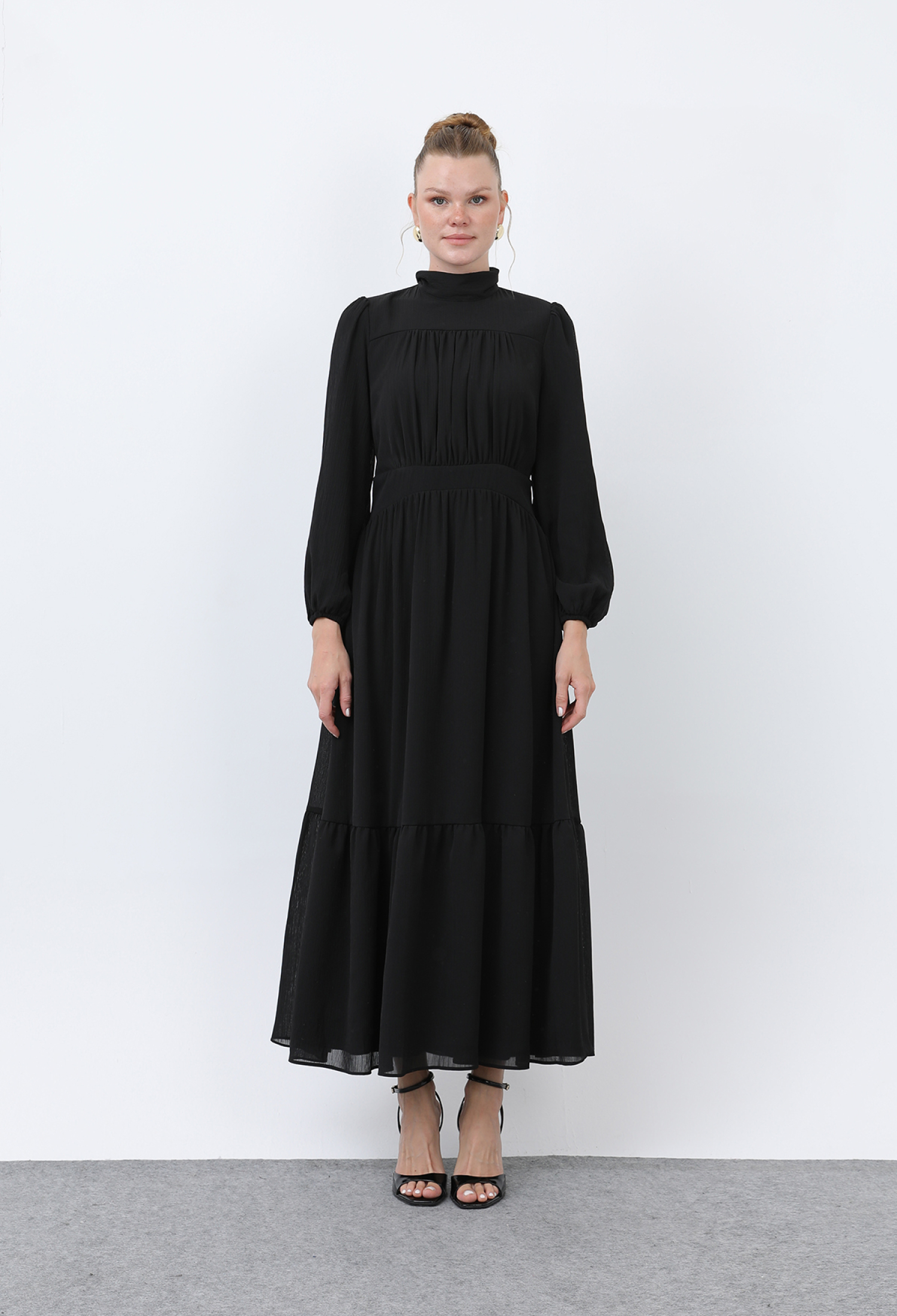 Women's Drape Detailed High Neck Dress - Brand: Puane - Women & Kids, Baby Clothes Wholesale - TheBS Women