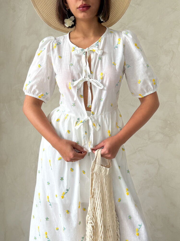 Front Tie Embroidered Voile Blouse – Brand: Topshow – Women & Kids, Baby Clothes Wholesale – TheBS Women