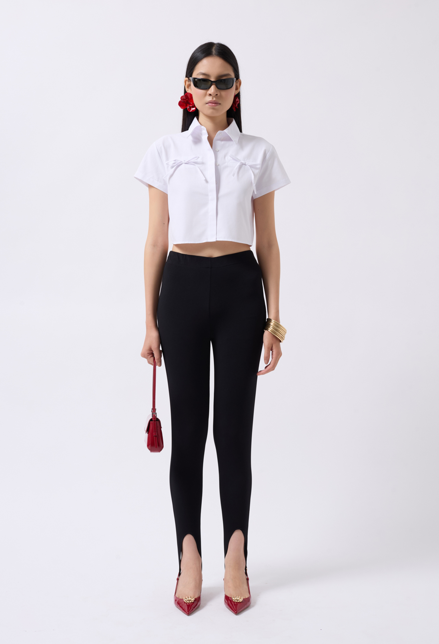Ribbon Detail Crop Shirt - Brand: Black Fashion - Women & Kids, Baby Clothes Wholesale - TheBS Women