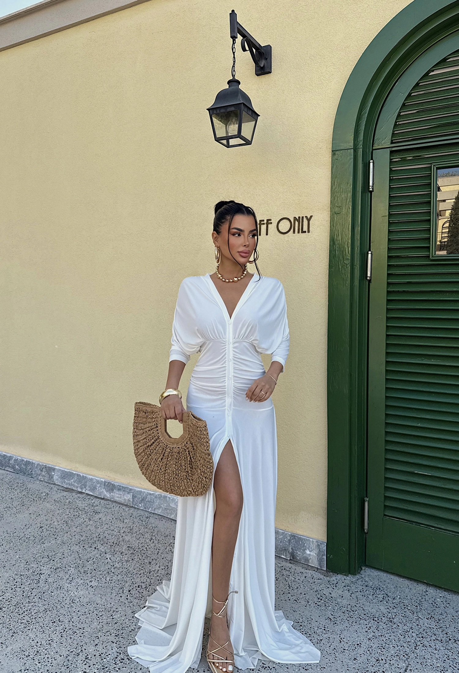 Button Detail Long Dress - Brand: EYYO ATELIER - Women & Kids, Baby Clothes Wholesale - TheBS Women