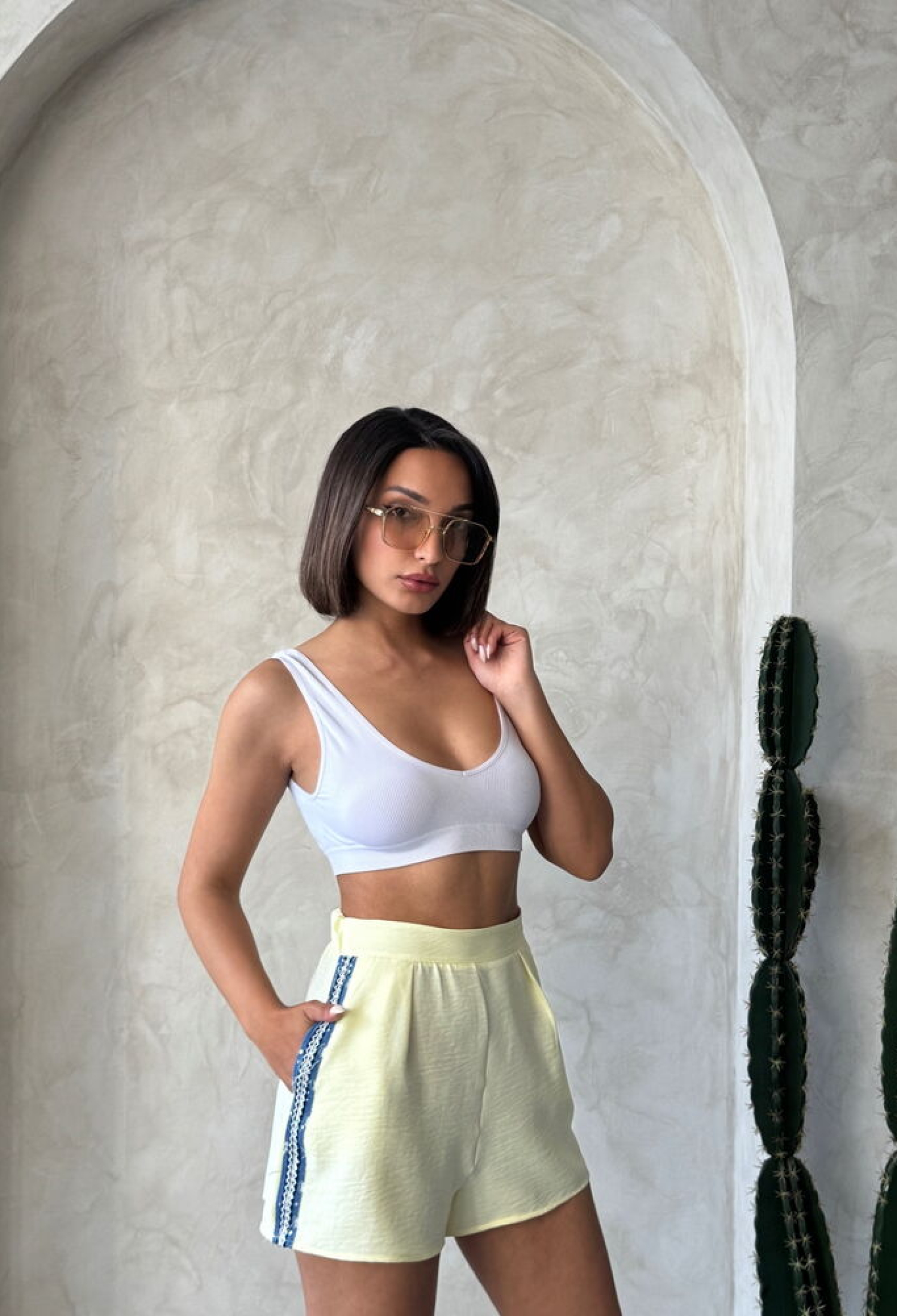 Denim Detailed Shorts - Brand: Topshow - Women & Kids, Baby Clothes Wholesale - TheBS Women