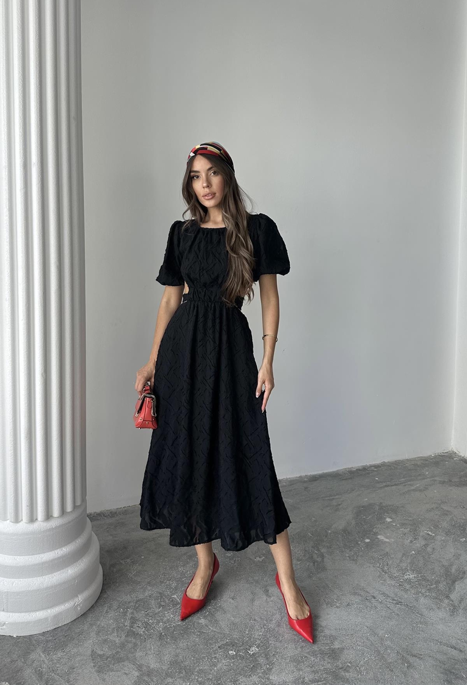 WholesaleBalloon Sleeve Belted Dress - Brand: Elisa - Women & Kids, Baby Clothes Wholesale - TheBS Women