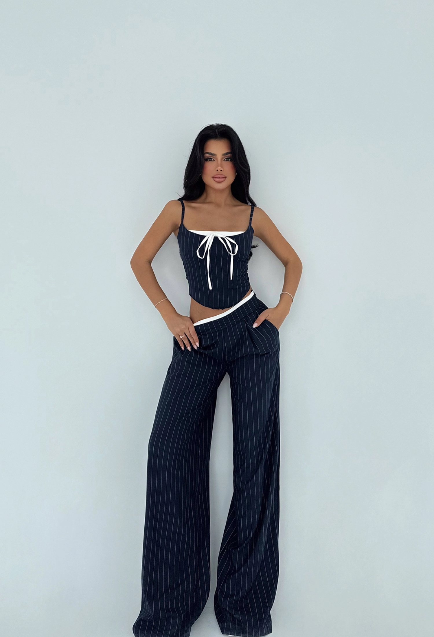 NavyStriped Trouser Suit - Brand: EYYO ATELIER - Women & Kids, Baby Clothes Wholesale - TheBS Women