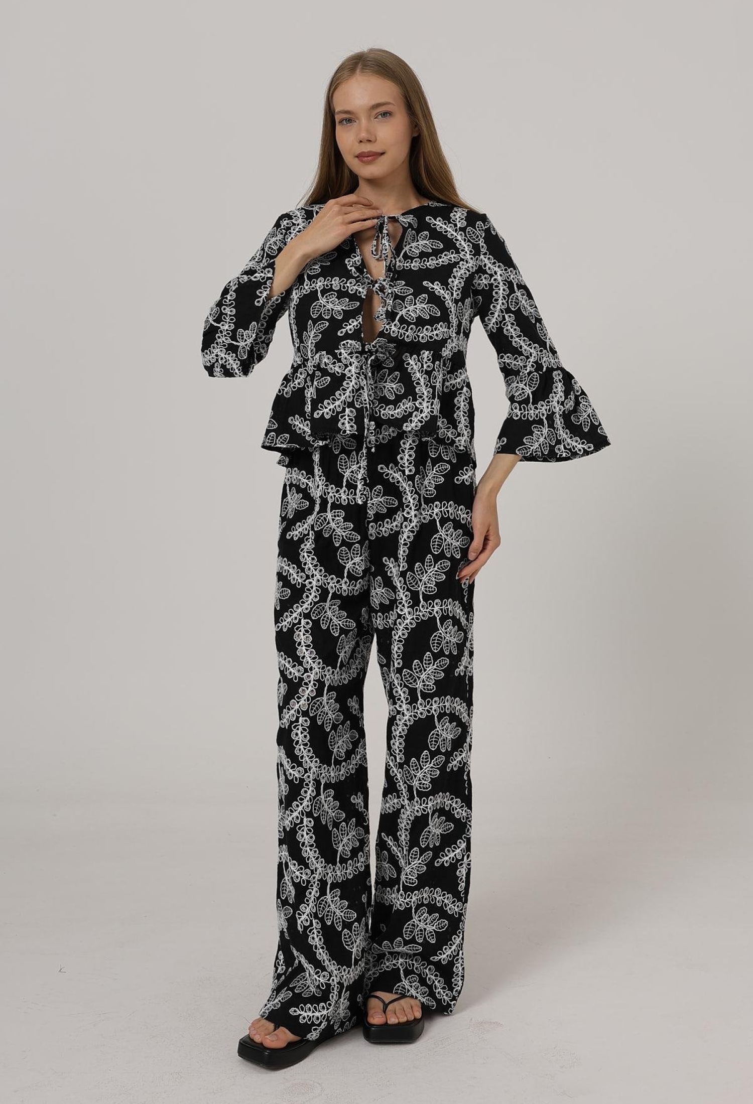 Embroidered Oversize Pants - Brand: Reyon - Women & Kids, Baby Clothes Wholesale - TheBS Women