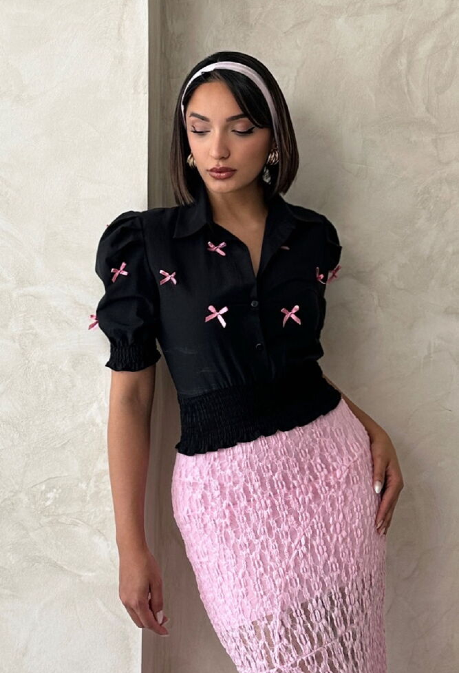 D1779 Sleeve-Length Skirt Buttoned Shirt - Brand: Topshow - Women & Kids, Baby Clothes Wholesale - TheBS Women