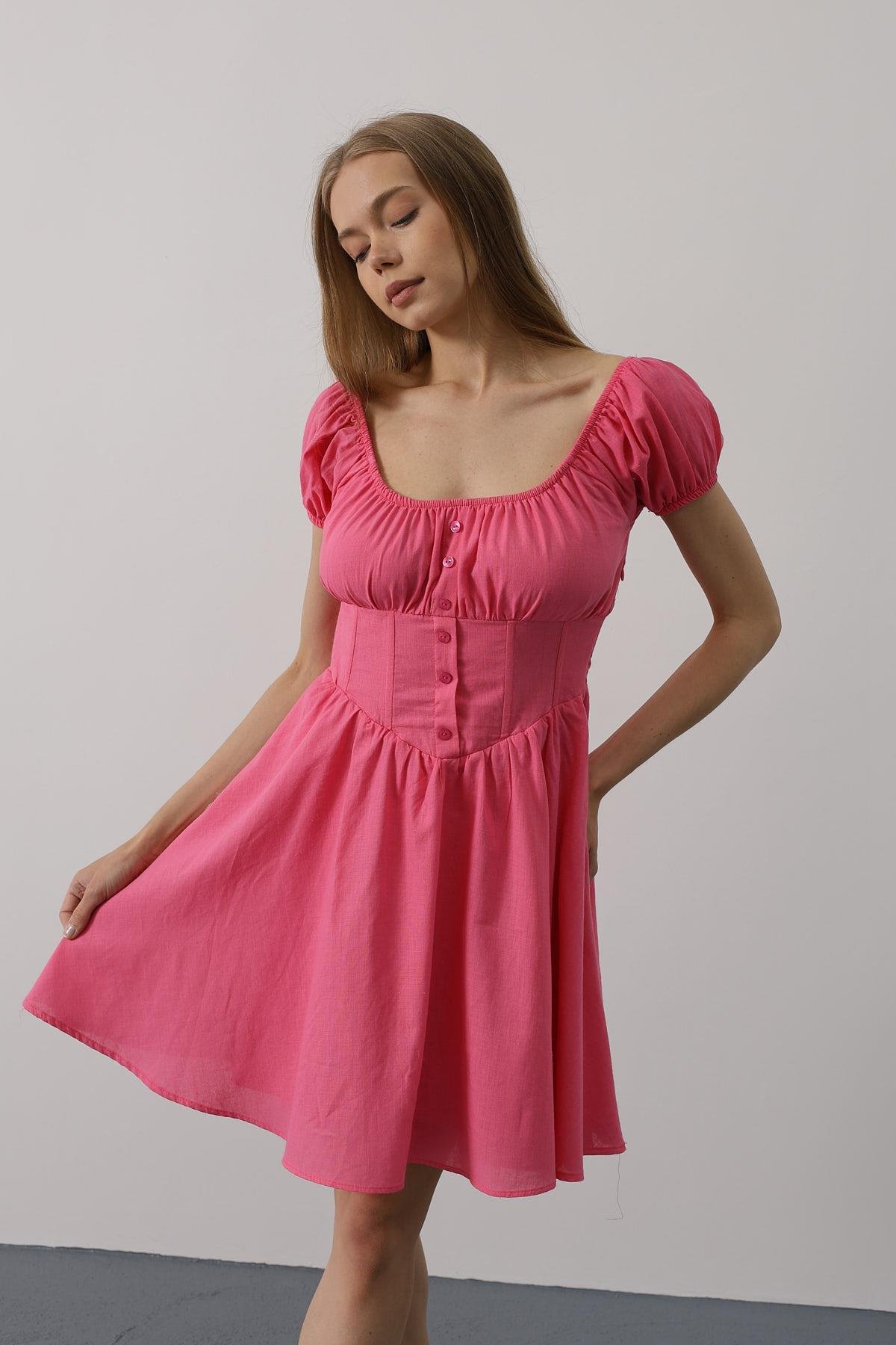 Mini Dress With Waist Corset - Brand: Reyon - Women & Kids, Baby Clothes Wholesale - TheBS Women Mini Dress With Waist Corset - Brand: Reyon - Women & Kids, Baby Clothes Wholesale - TheBS Women