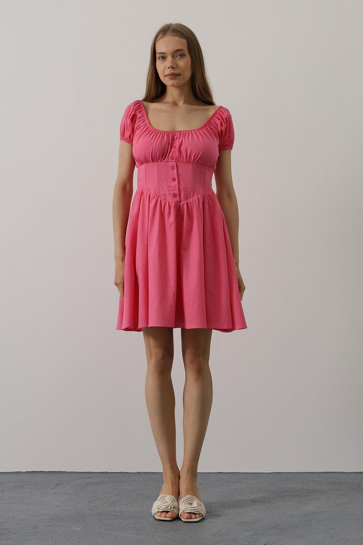 Mini Dress With Waist Corset - Brand: Reyon - Women & Kids, Baby Clothes Wholesale - TheBS Women Mini Dress With Waist Corset - Brand: Reyon - Women & Kids, Baby Clothes Wholesale - TheBS Women