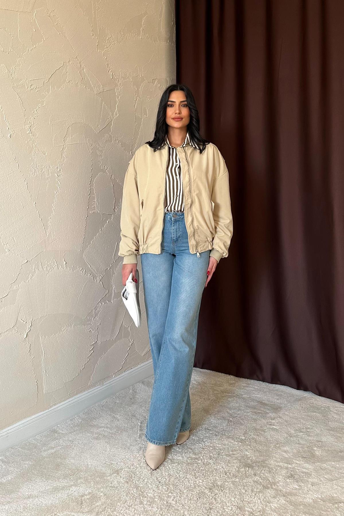 Pieced Bomber Jacket – Light – Brand: Elisa – Women & Kids, Baby Clothes Wholesale – TheBS Women