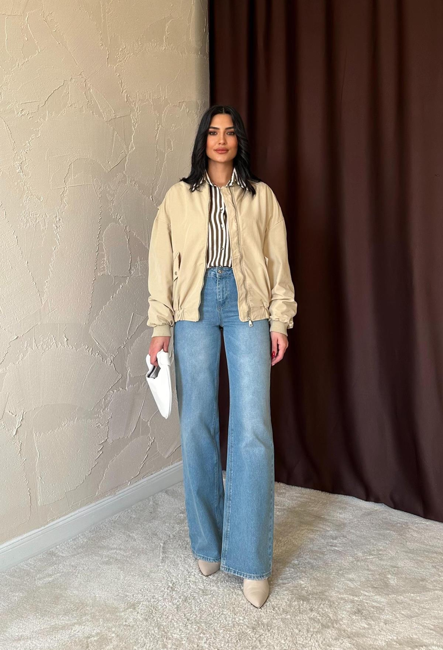 Pieced Bomber Jacket - Light - Brand: Elisa - Women & Kids, Baby Clothes Wholesale - TheBS Women