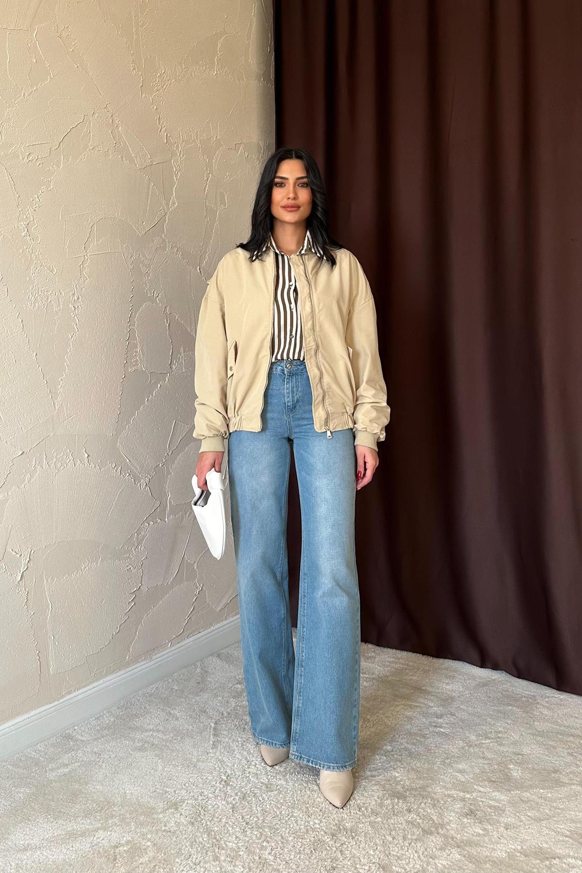 Pieced Bomber Jacket – Light – Brand: Elisa – Women & Kids, Baby Clothes Wholesale – TheBS Women