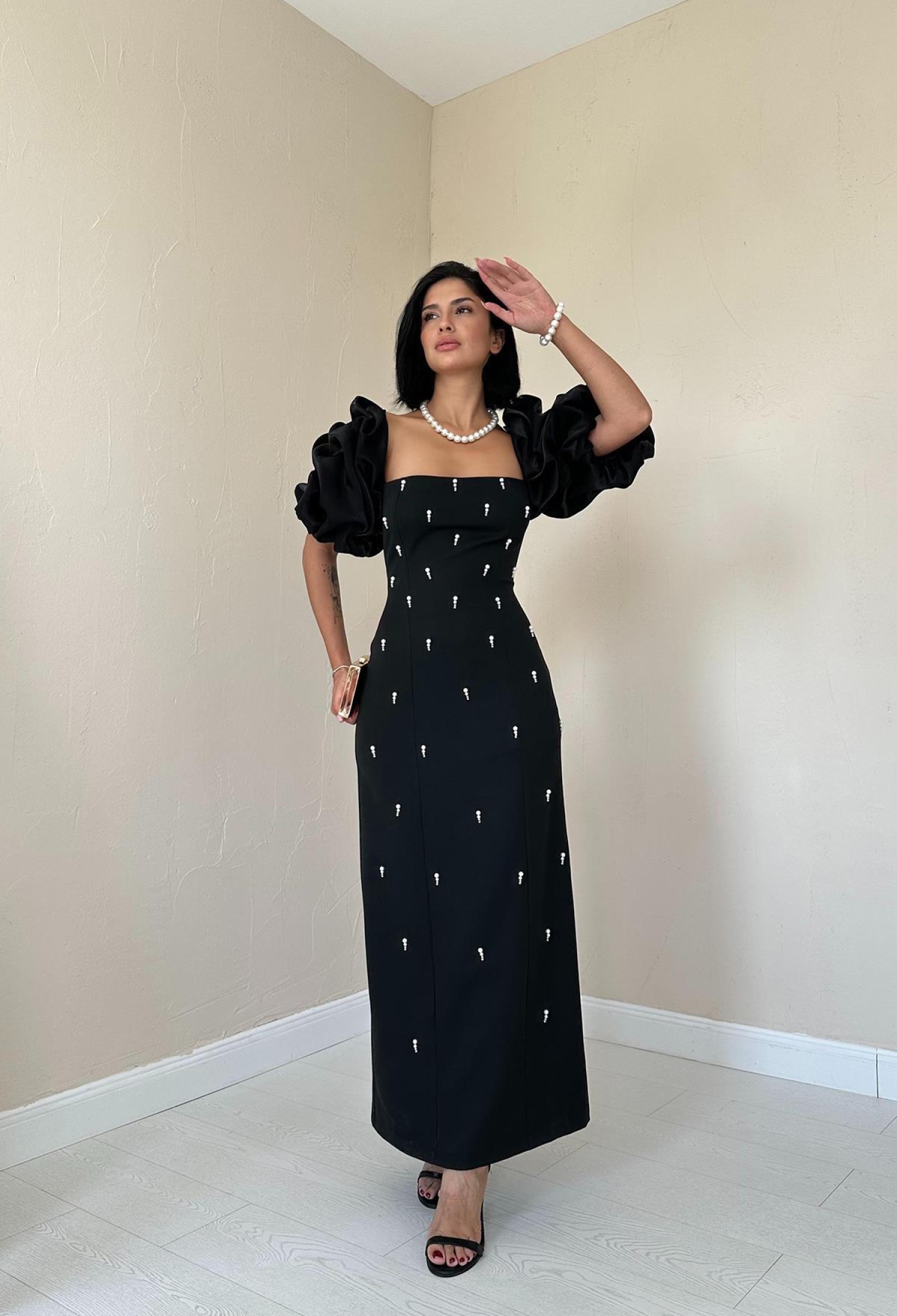 Embroidered Sleeve Garnish Dress - Brand: Elisa - Women & Kids, Baby Clothes Wholesale - TheBS Women