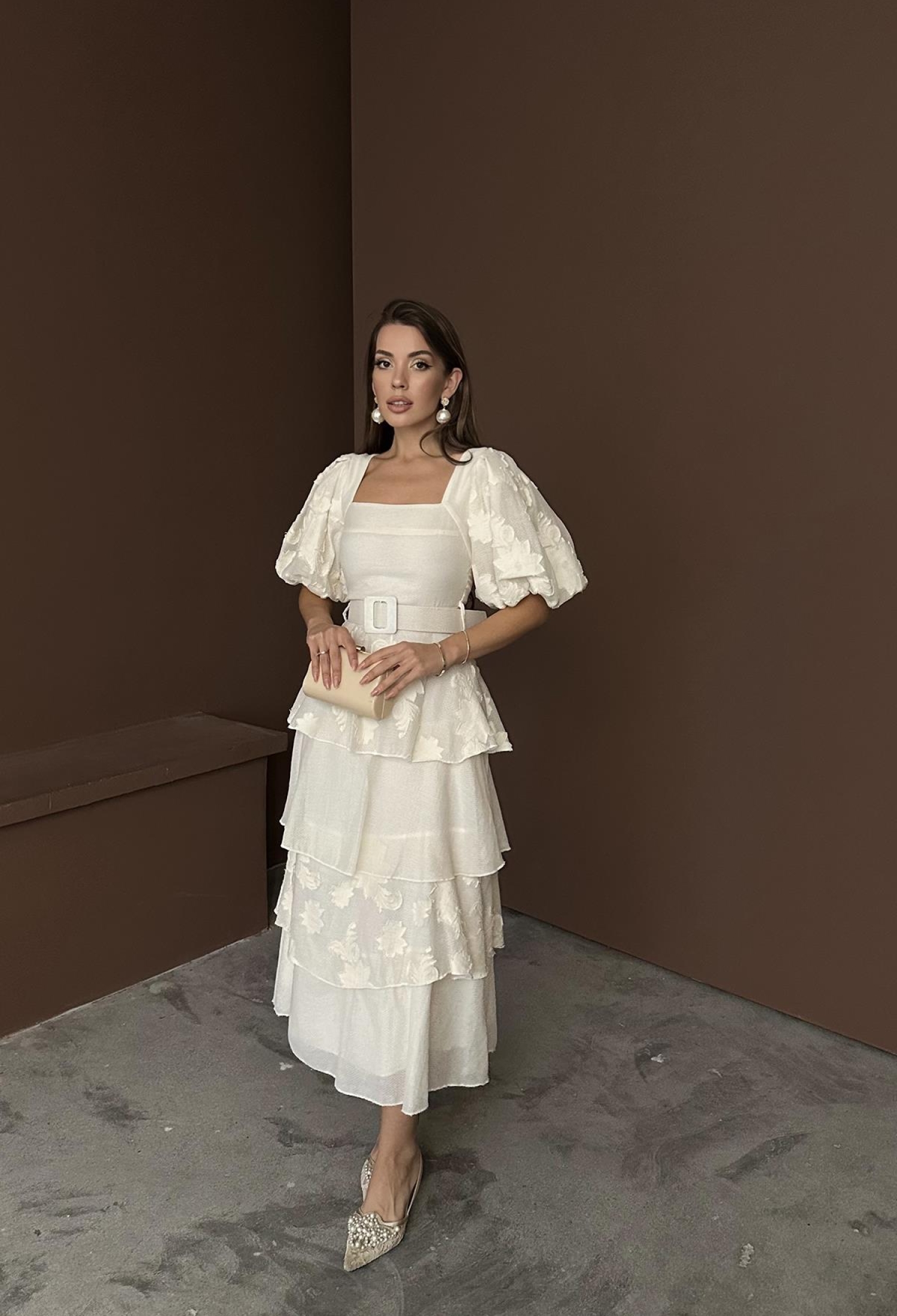 WholesaleBalloon Sleeve Floor Dress - Brand: Elisa - Women & Kids, Baby Clothes Wholesale - TheBS Women