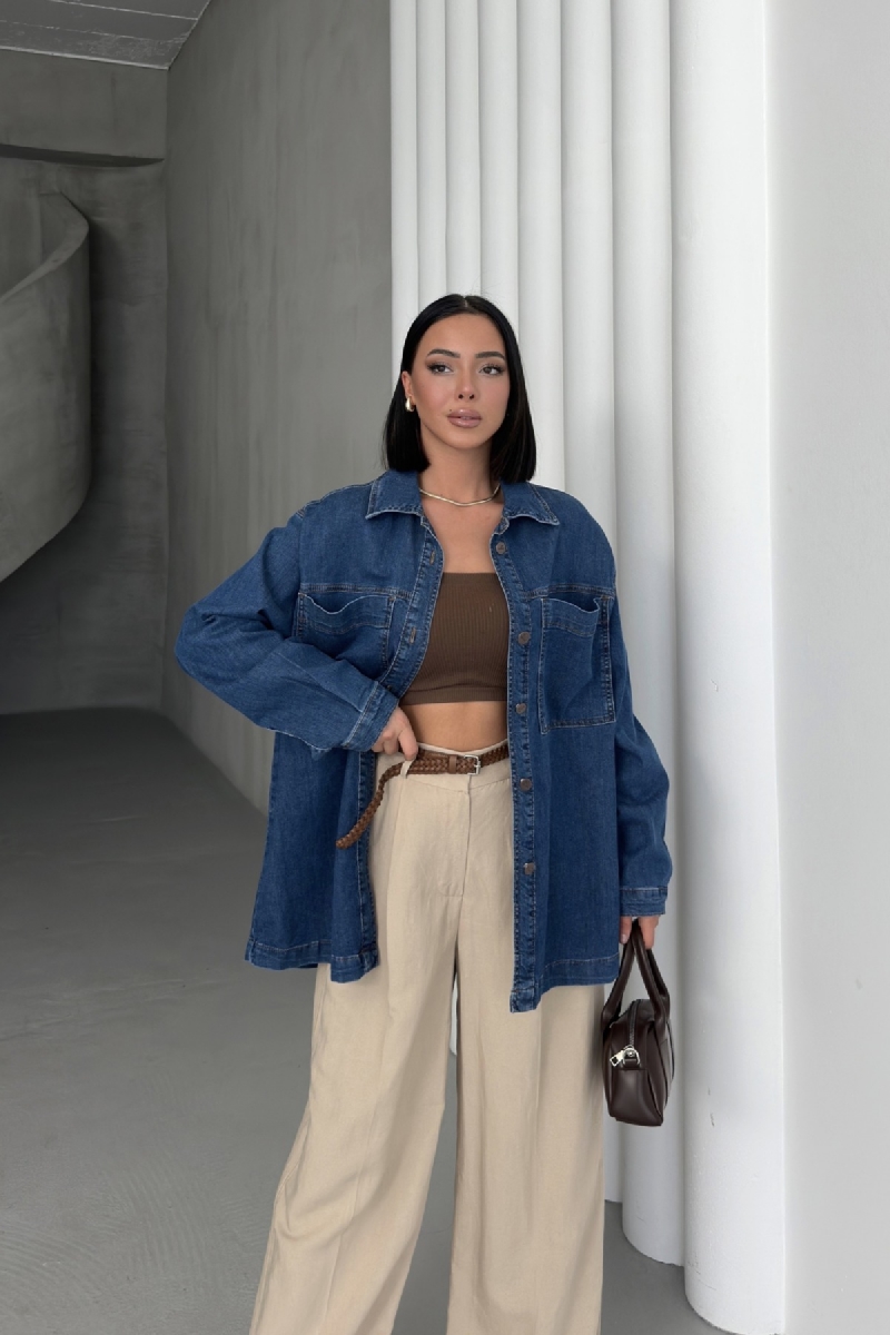 Denim Shirt With Pockets - Brand: XLove - Women & Kids, Baby Clothes Wholesale - TheBS Women Denim Shirt With Pockets - Brand: XLove - Women & Kids, Baby Clothes Wholesale - TheBS Women