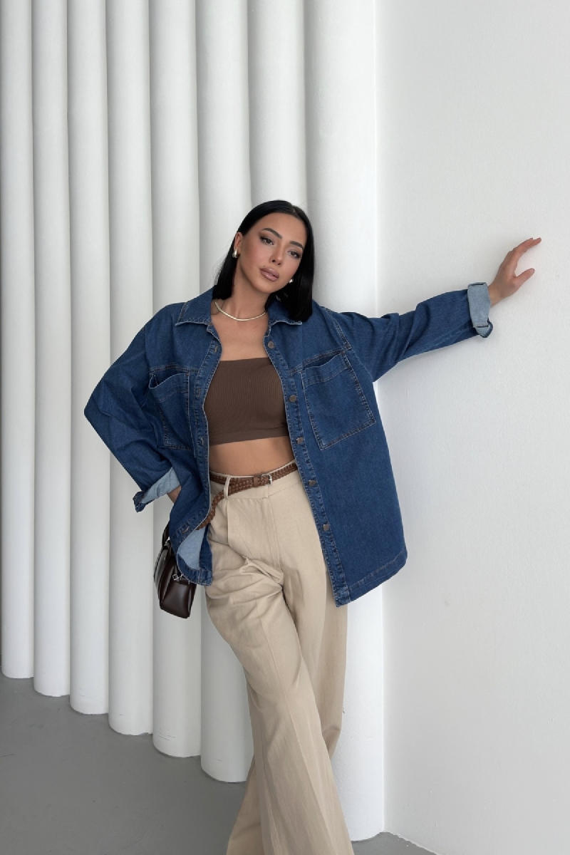 Denim Shirt With Pockets - Brand: XLove - Women & Kids, Baby Clothes Wholesale - TheBS Women Denim Shirt With Pockets - Brand: XLove - Women & Kids, Baby Clothes Wholesale - TheBS Women